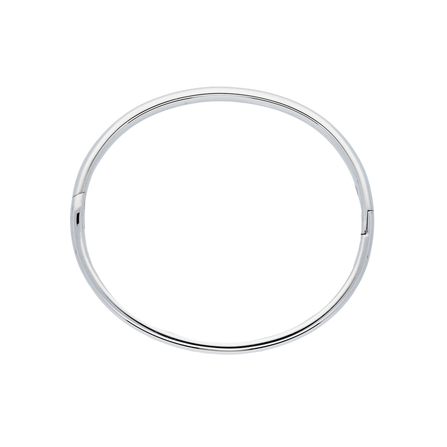  Bracelets - Solid Silver Bangles - Solide - Ovale - 6mm - Ø 56mm