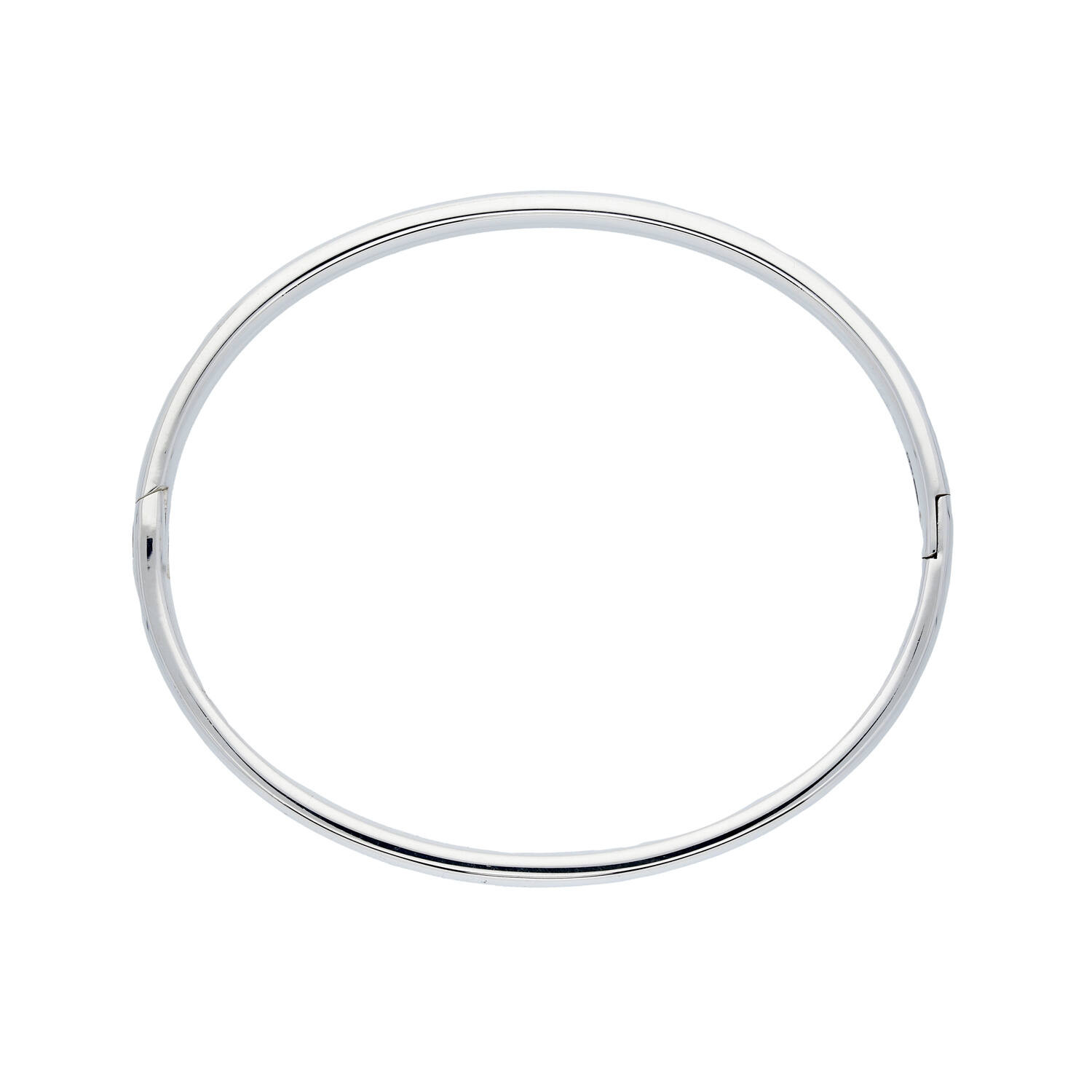  Bracelets - Solid Silver Bangles - Solide - Ovale - 6mm - Ø 60mm
