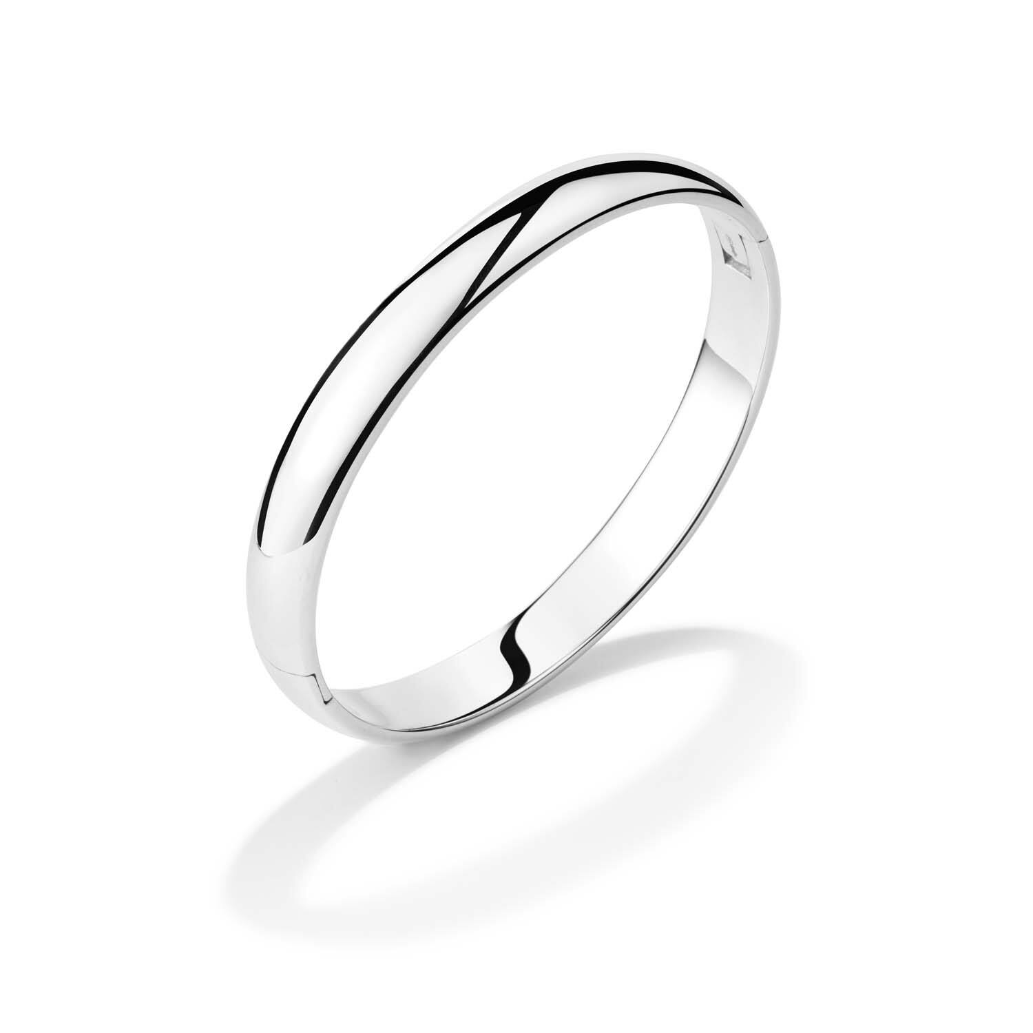  Armreifen - Solid Silver Bangles - Solide - Oval - 10mm - Ø 60mm