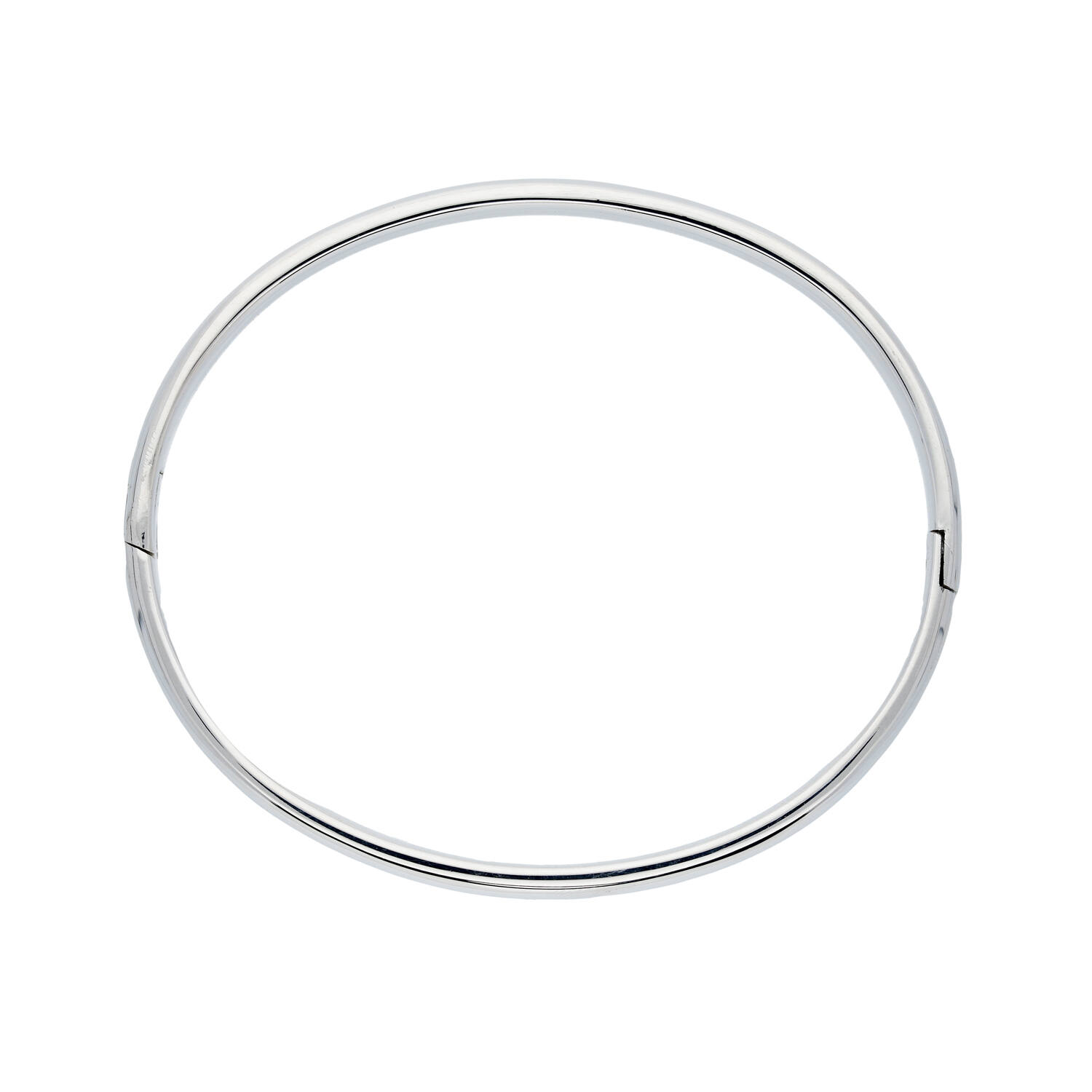  Bangles - Solid Silver Bangles - Solid - Oval - 6mm - Ø 64mm