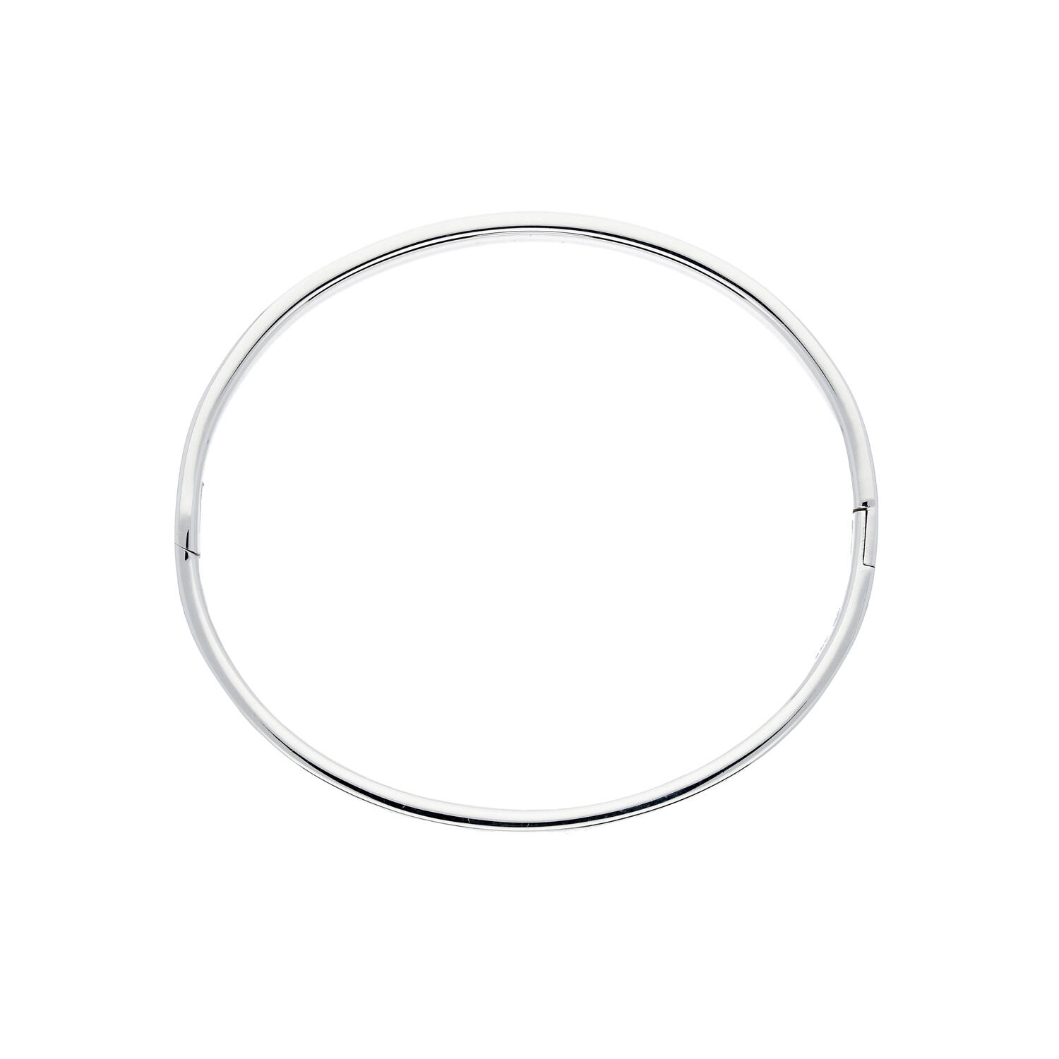 Bracelets - Solid Silver Bangles - Solide - Carré - 4mm - Ø 56mm