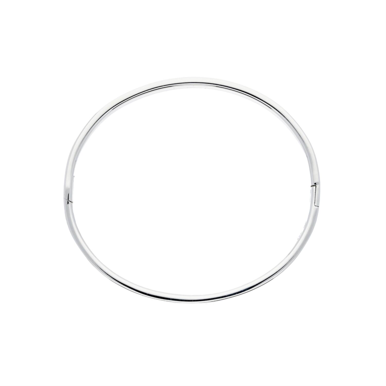  Bracelets - Solid Silver Bangles - Solide - Carré - 5mm - Ø 56mm