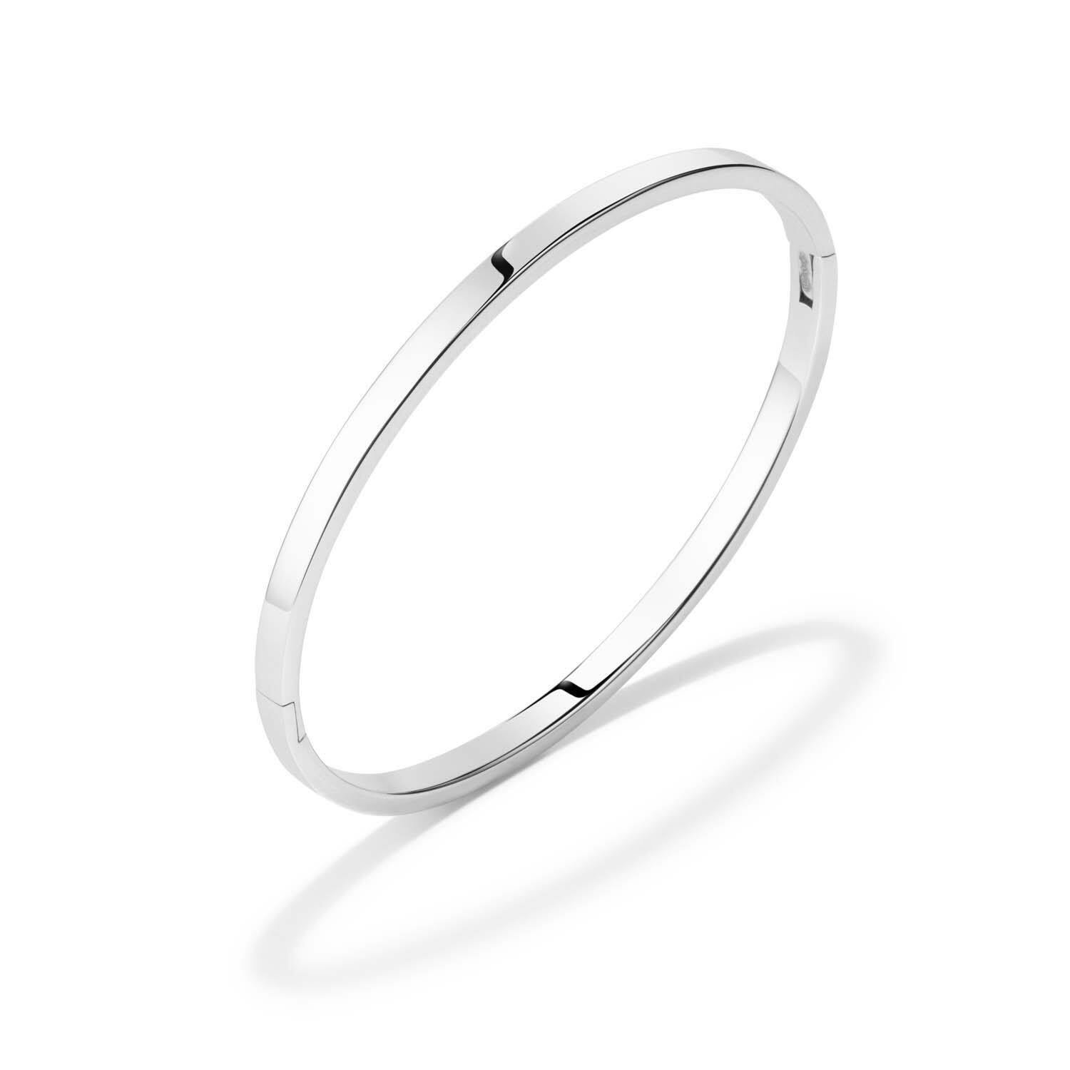  Bangle - Solid Silver Bangles - Massief - Vierkant - 4mm - Ø 60mm