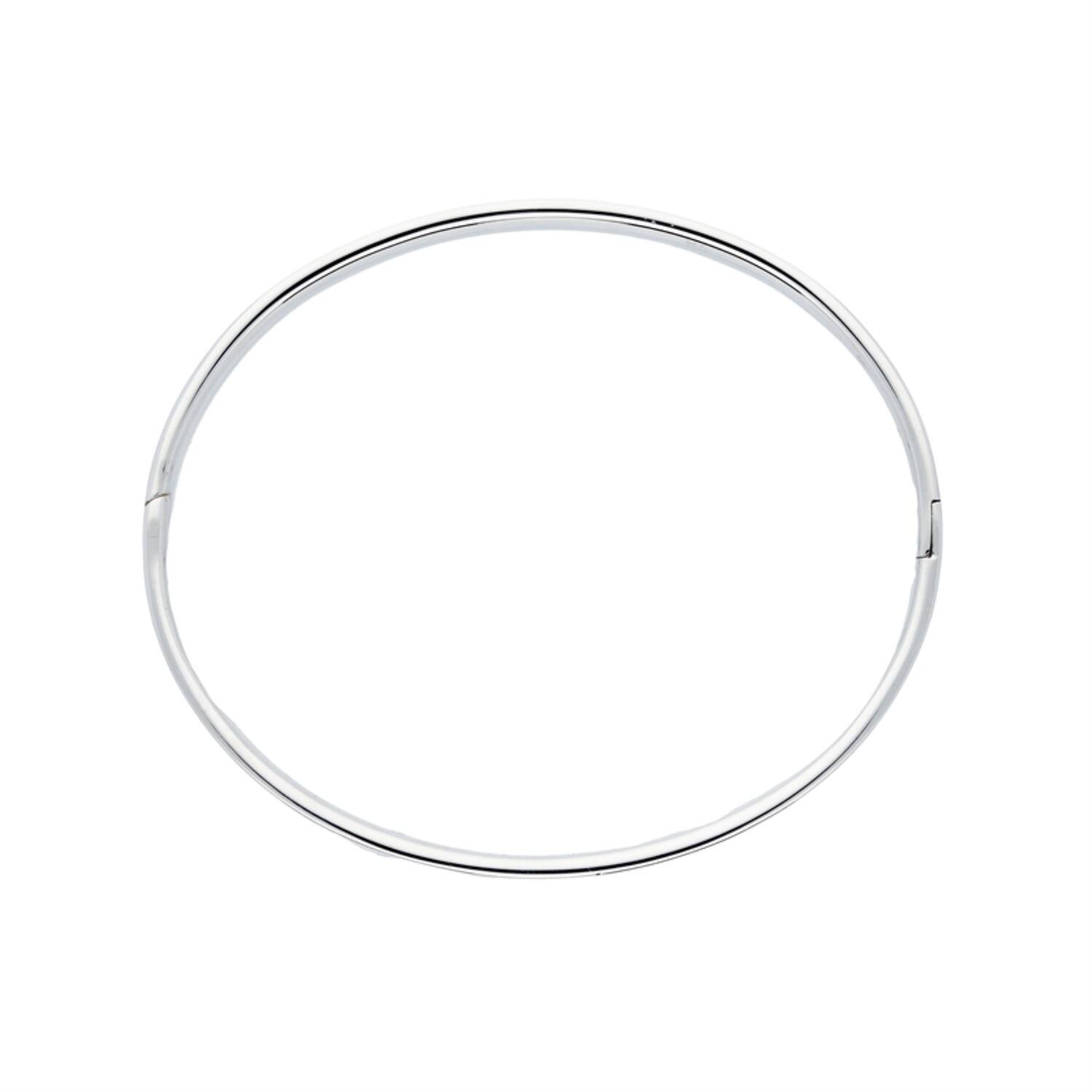  Bracelets - Solid Silver Bangles - Solide - Carré - 6mm - Ø 60mm