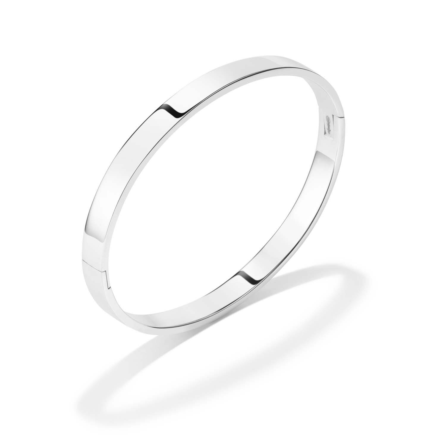  Armreifen - Solid Silver Bangles - Solide - Quadrat - 7mm - Ø 60mm