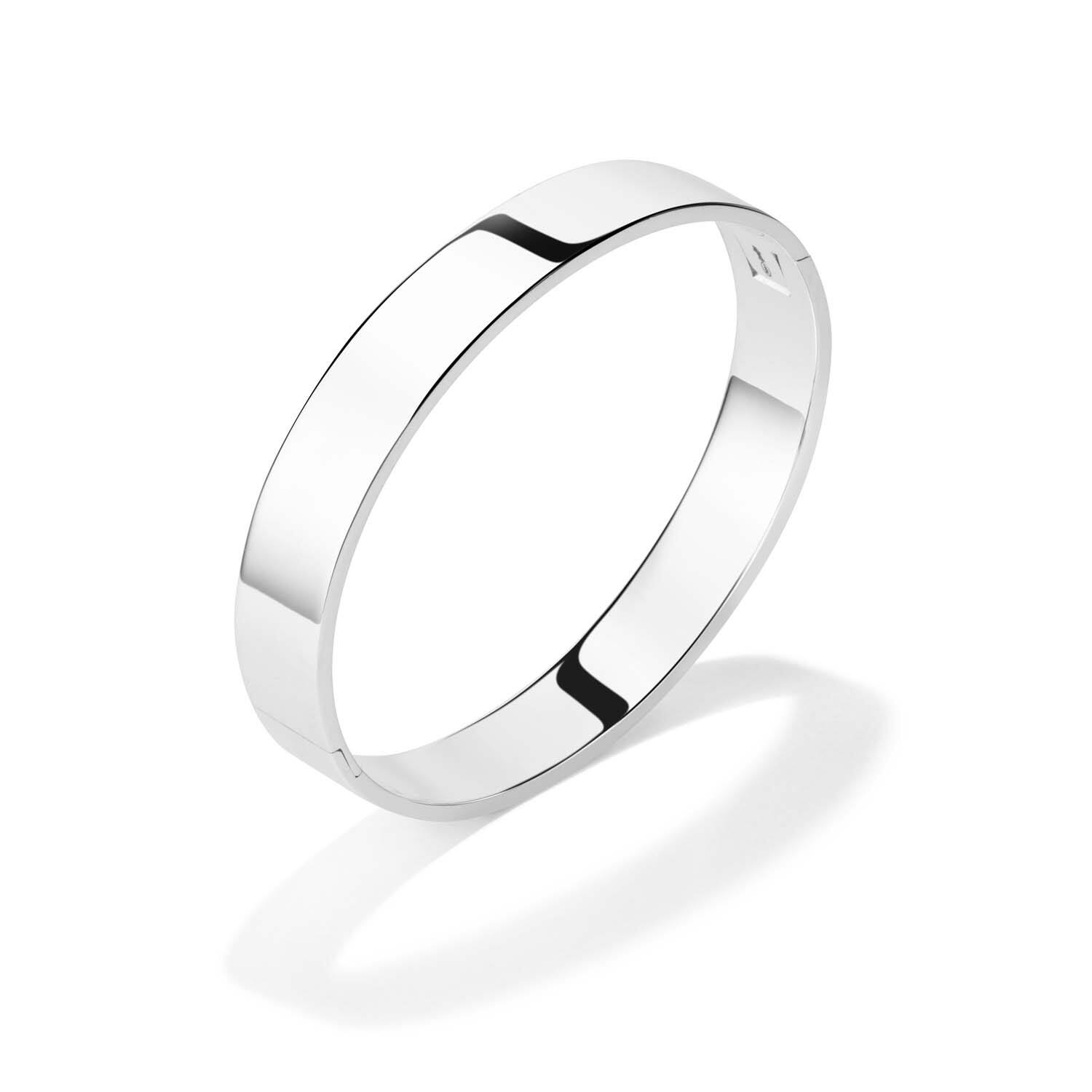  Bracelets - Solid Silver Bangles - Solide - Carré - 12mm - Ø 60mm