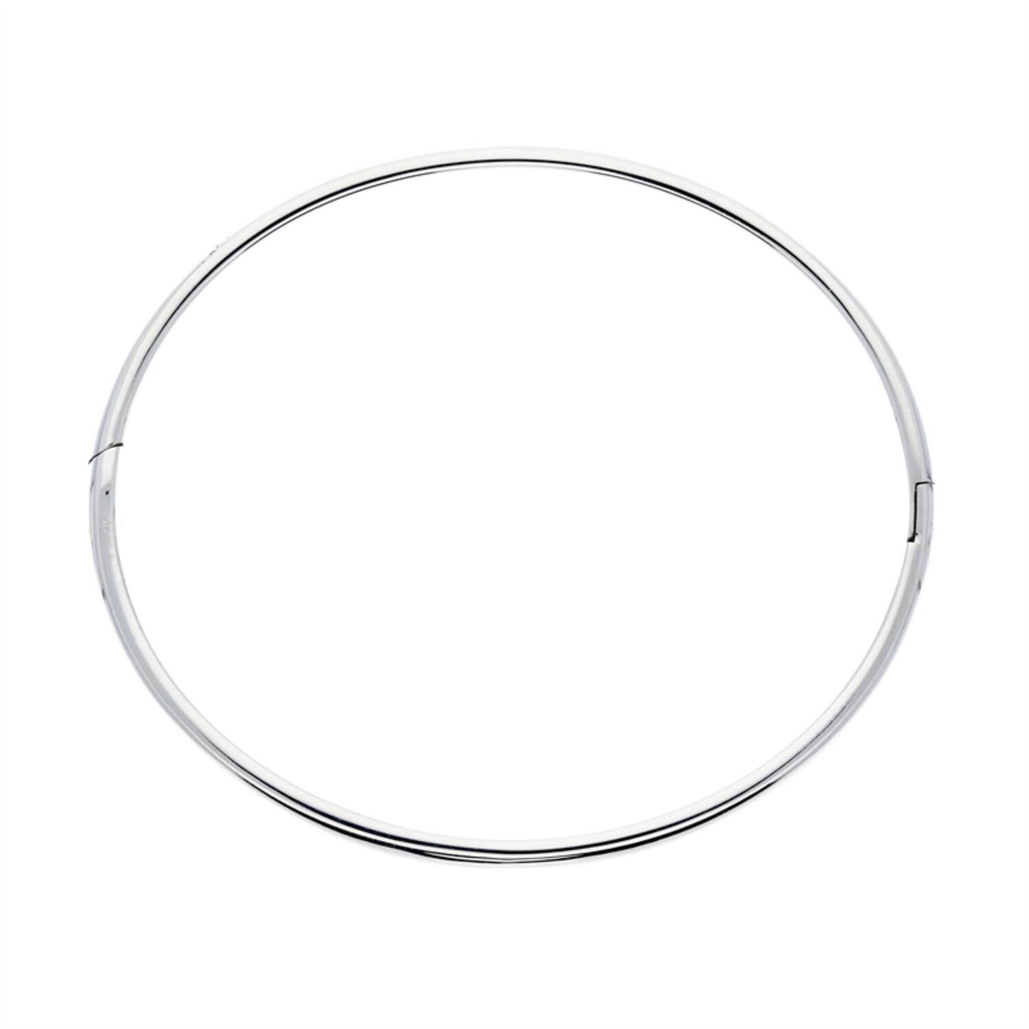 Bracelets - Solid Silver Bangles - Solide - Ovale - 8mm - Ø 68mm