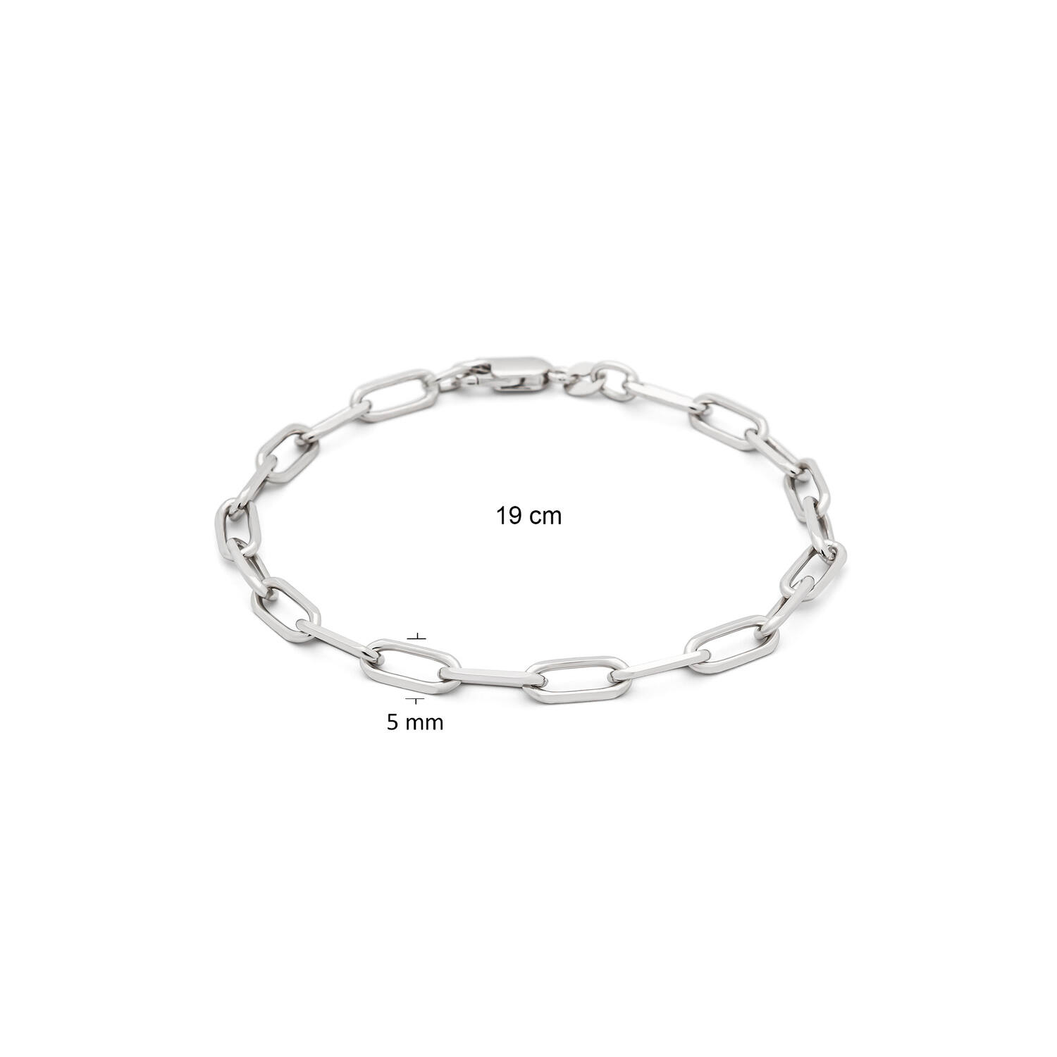  Link bracelets - Paper clip - 4.6mm - 19cm