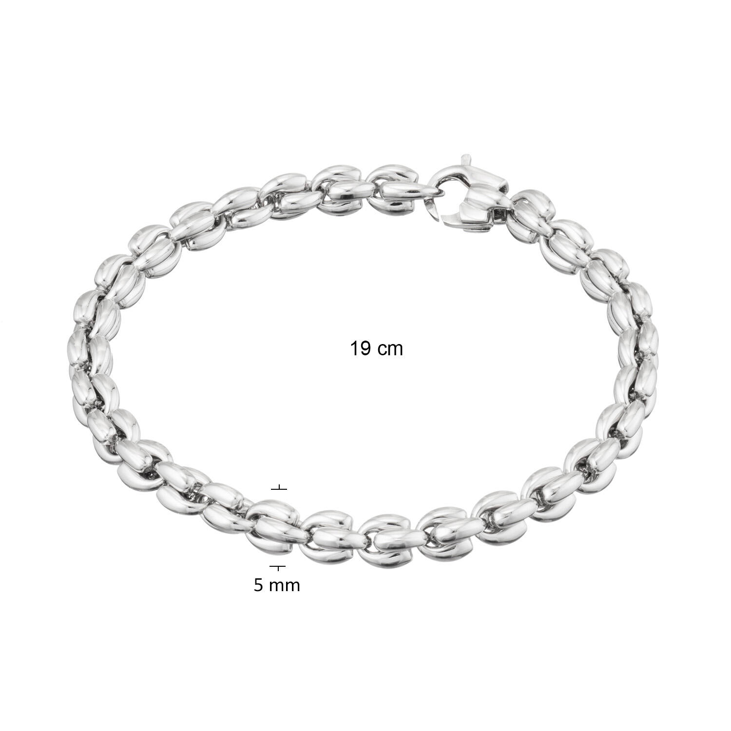  Link bracelets - Cardano - 5mm - 19cm