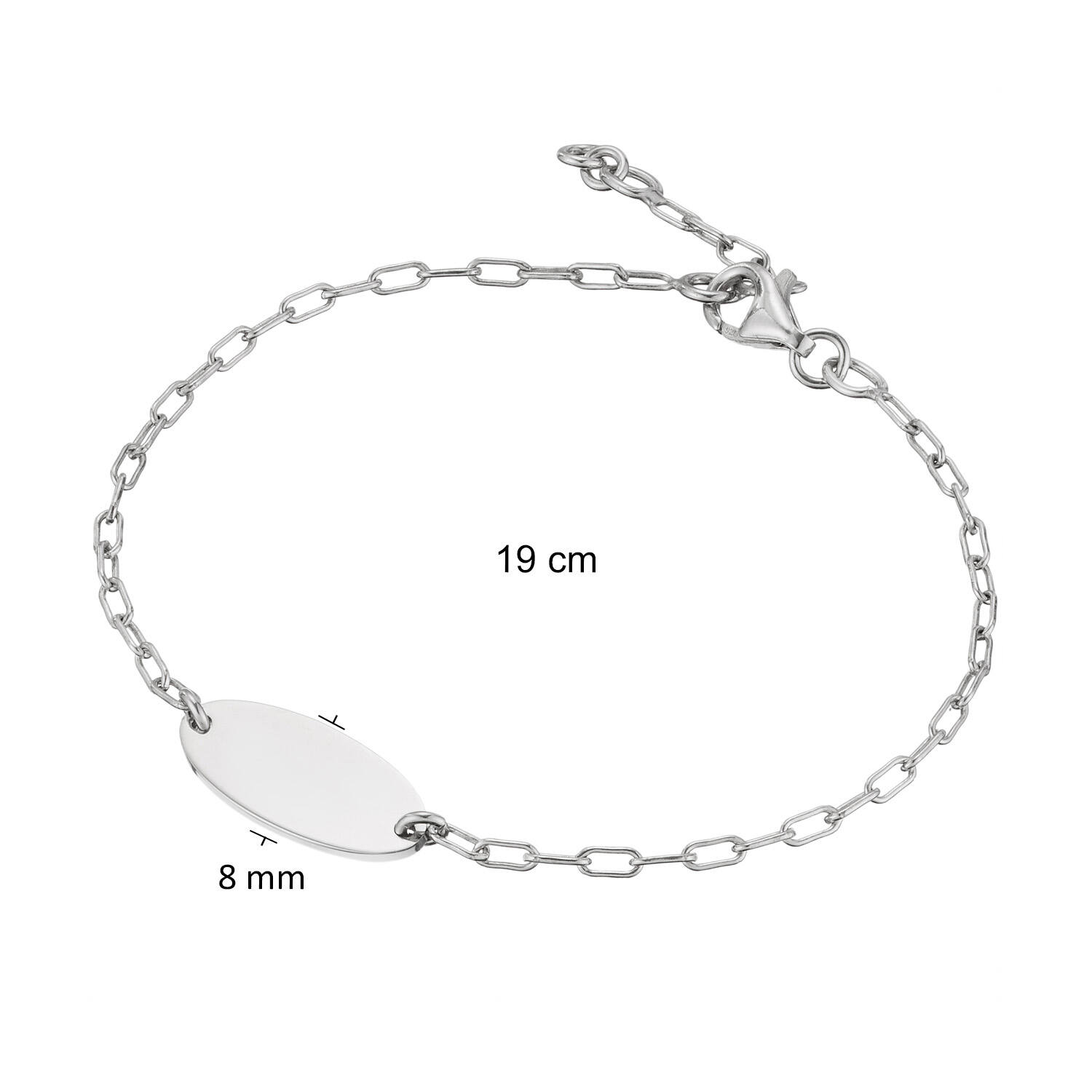  Bracelets gourmettes - Ancre - Ovale - 18mm - 19cm