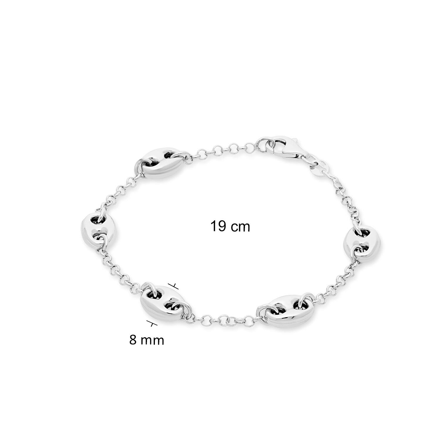  Gliederarmbänder - Kaffeebohne - 8mm - 19cm
