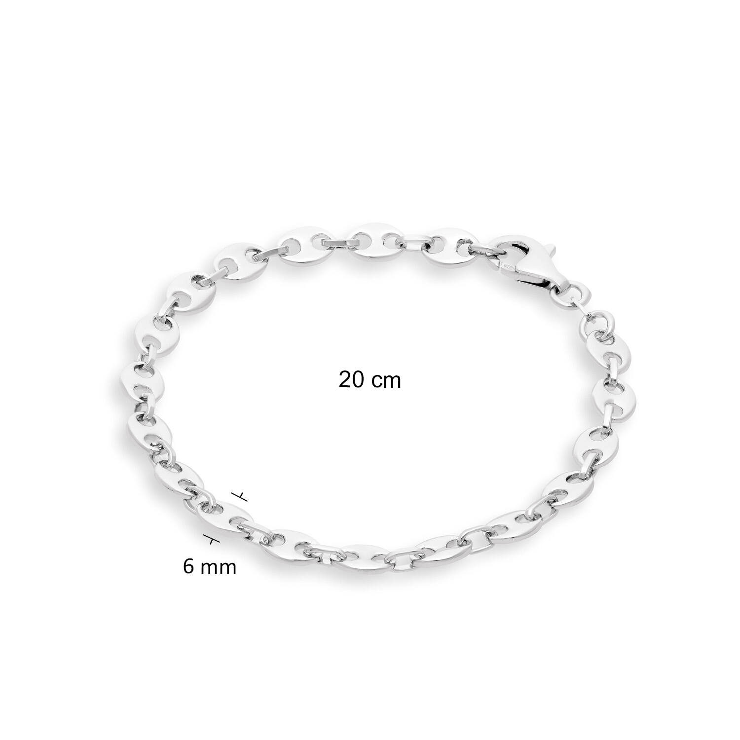  Link bracelets - Coffee bean - 6mm - 20cm