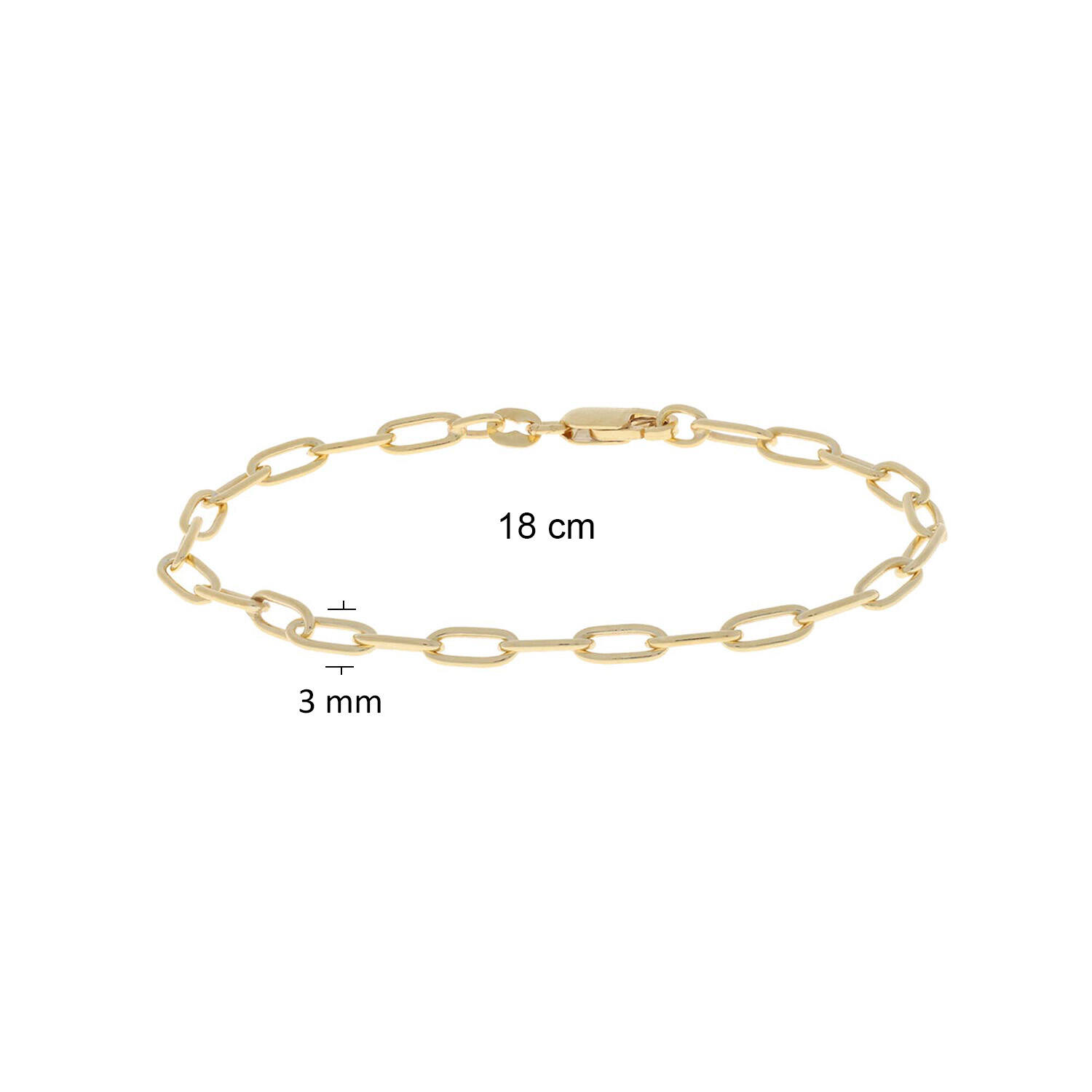  Bracelets à maillons - Ancre - Rond - 4mm - 18cm