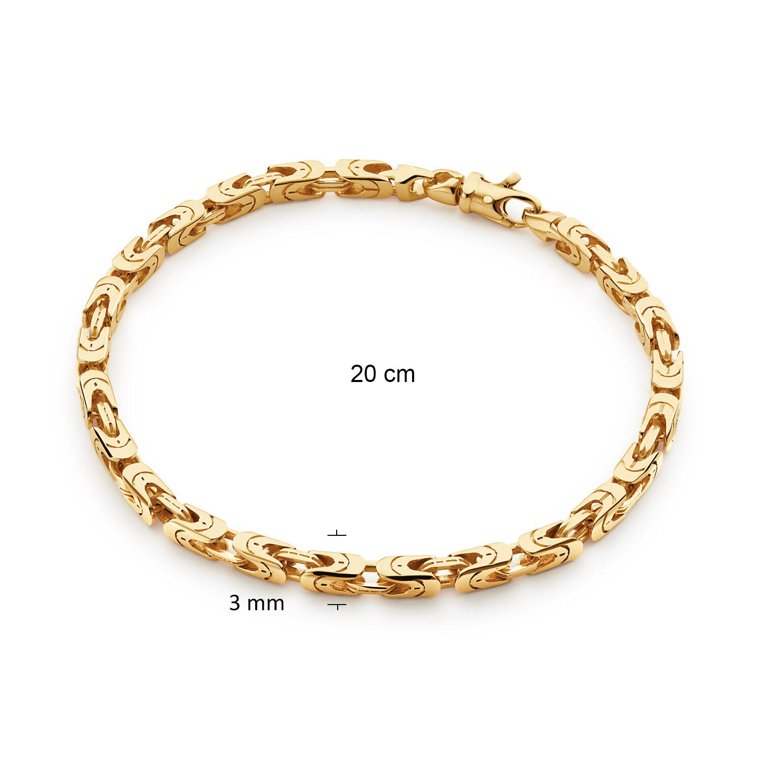  Schakelarmband - Koningsschakel - 3mm - 20cm