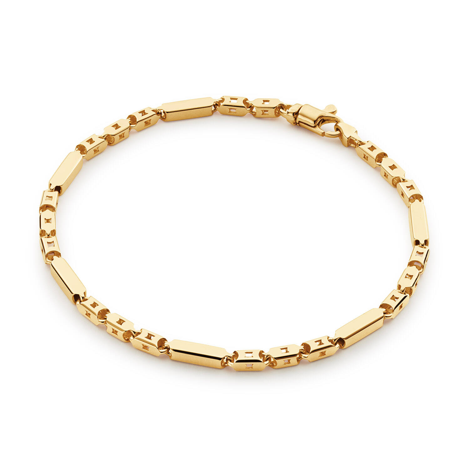  Bracelets à maillons - Trombone - 3mm - 19cm
