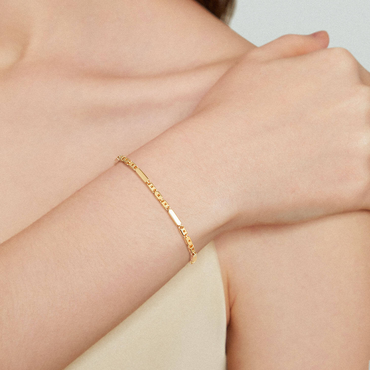  Bracelets à maillons - Trombone - 3mm - 19cm