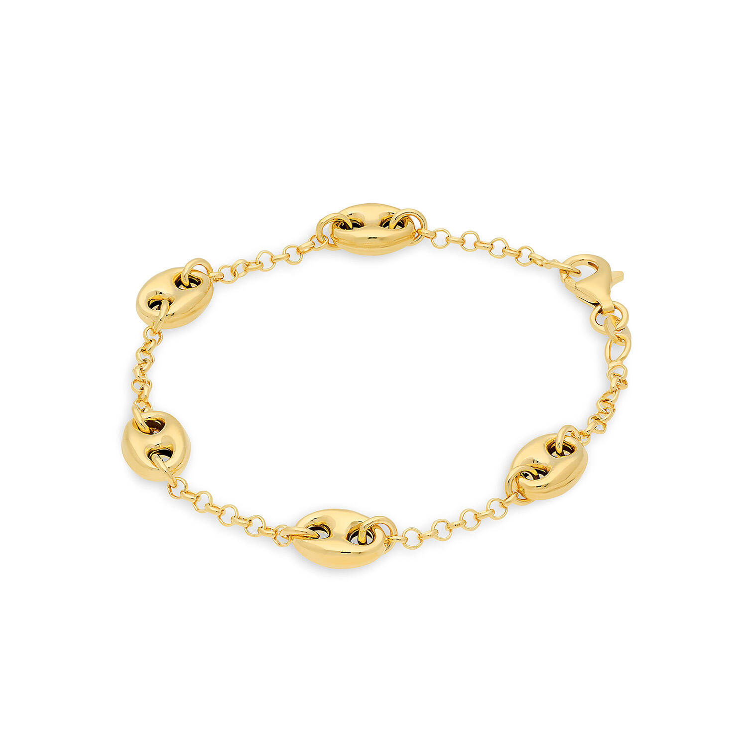 Link bracelets - Anchor - 8mm - 19cm