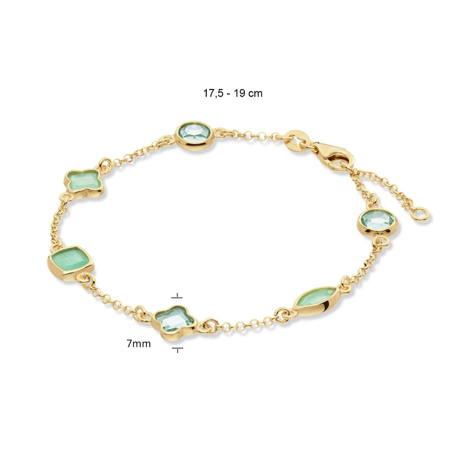  Link bracelets - Colors from Nature - Jasseron - Fantasie - 7mm - 19cm