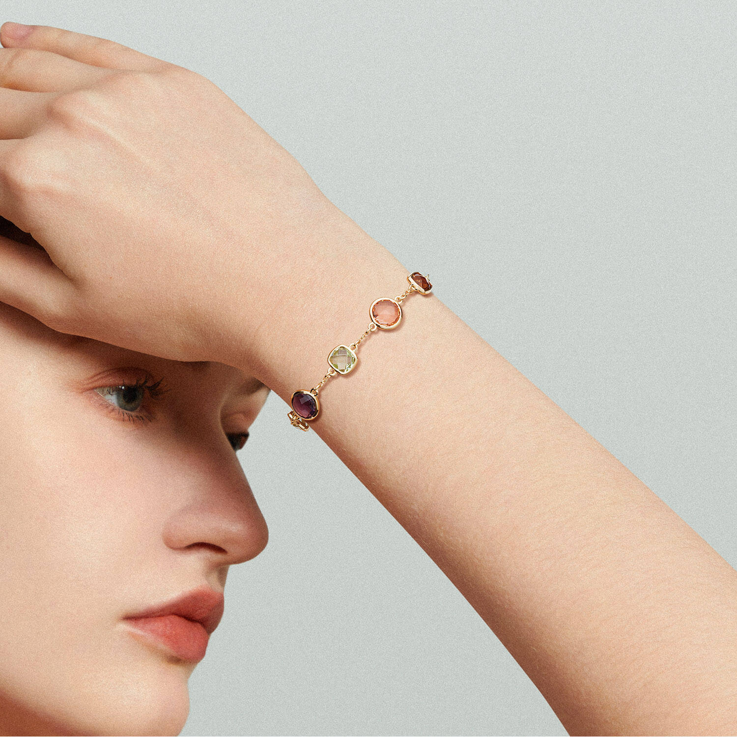  Bracelets with stone - Colors from Nature - Jasseron - 11.5mm - 19cm