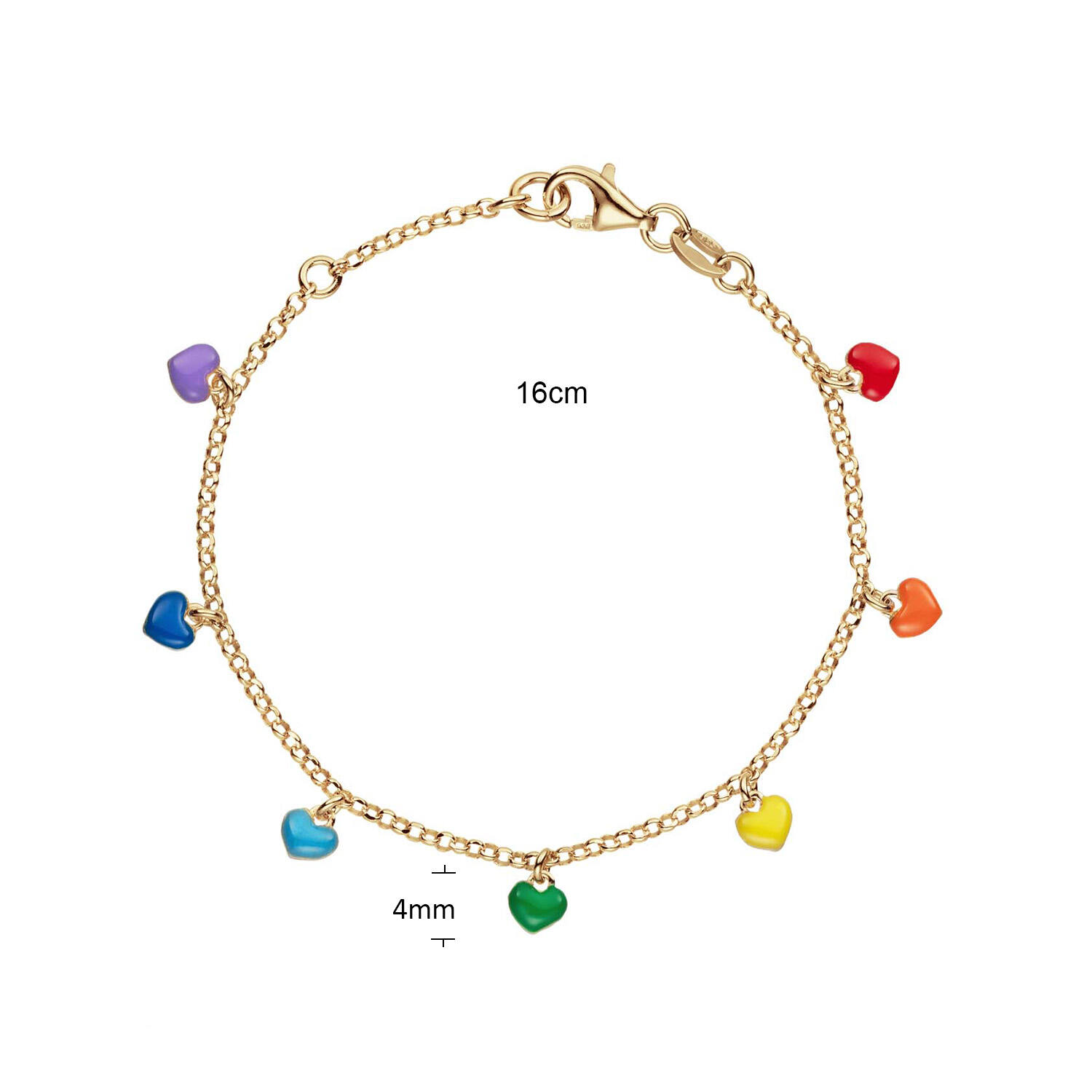  Schakelarmband - Jasseron - Hart - 4mm - 16cm