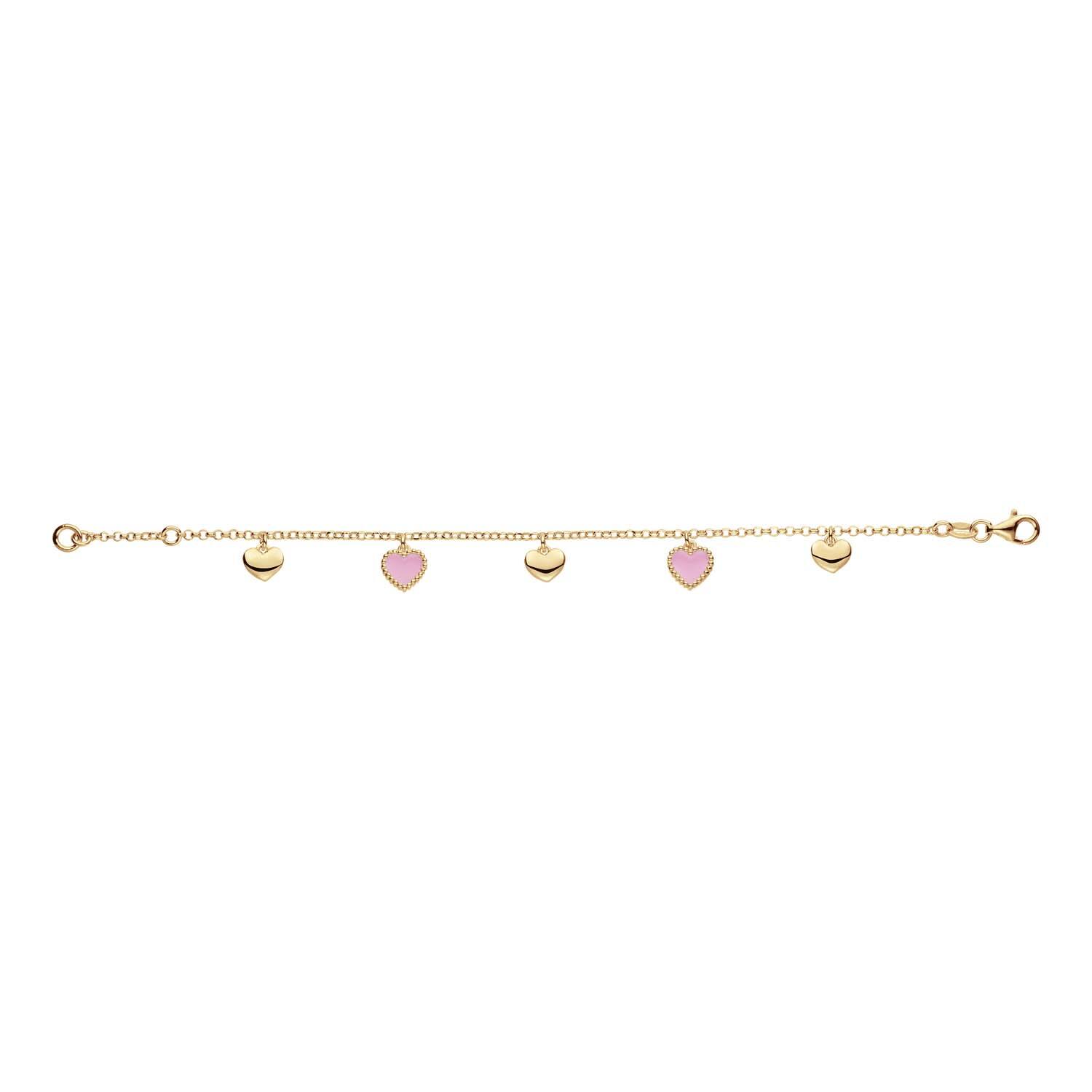  Bracelets à maillons - Jasseron - Cœur - 4mm - 16cm
