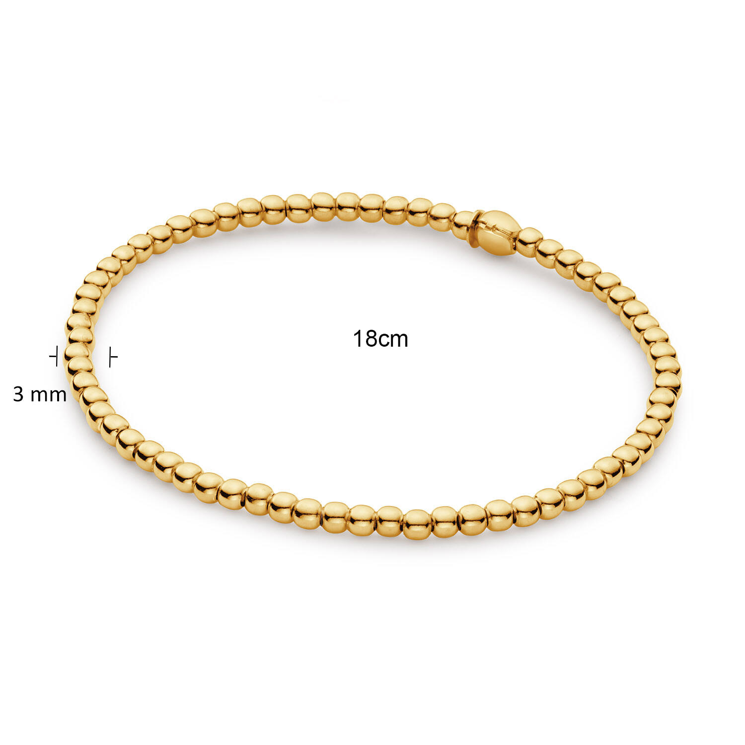  Perlenarmbänder - Rund - 3mm - 18cm