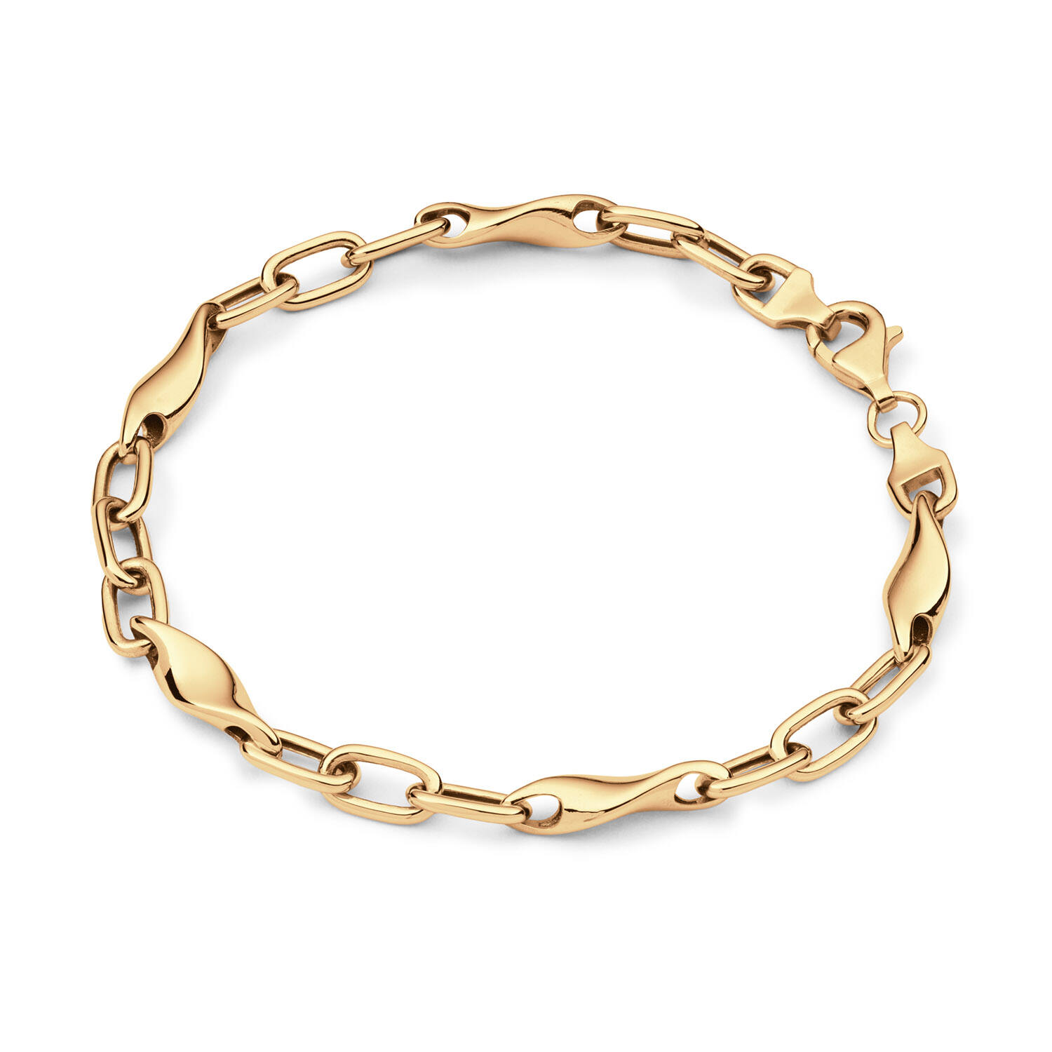  Bracelets à maillons - Ancre - 5mm - 19cm