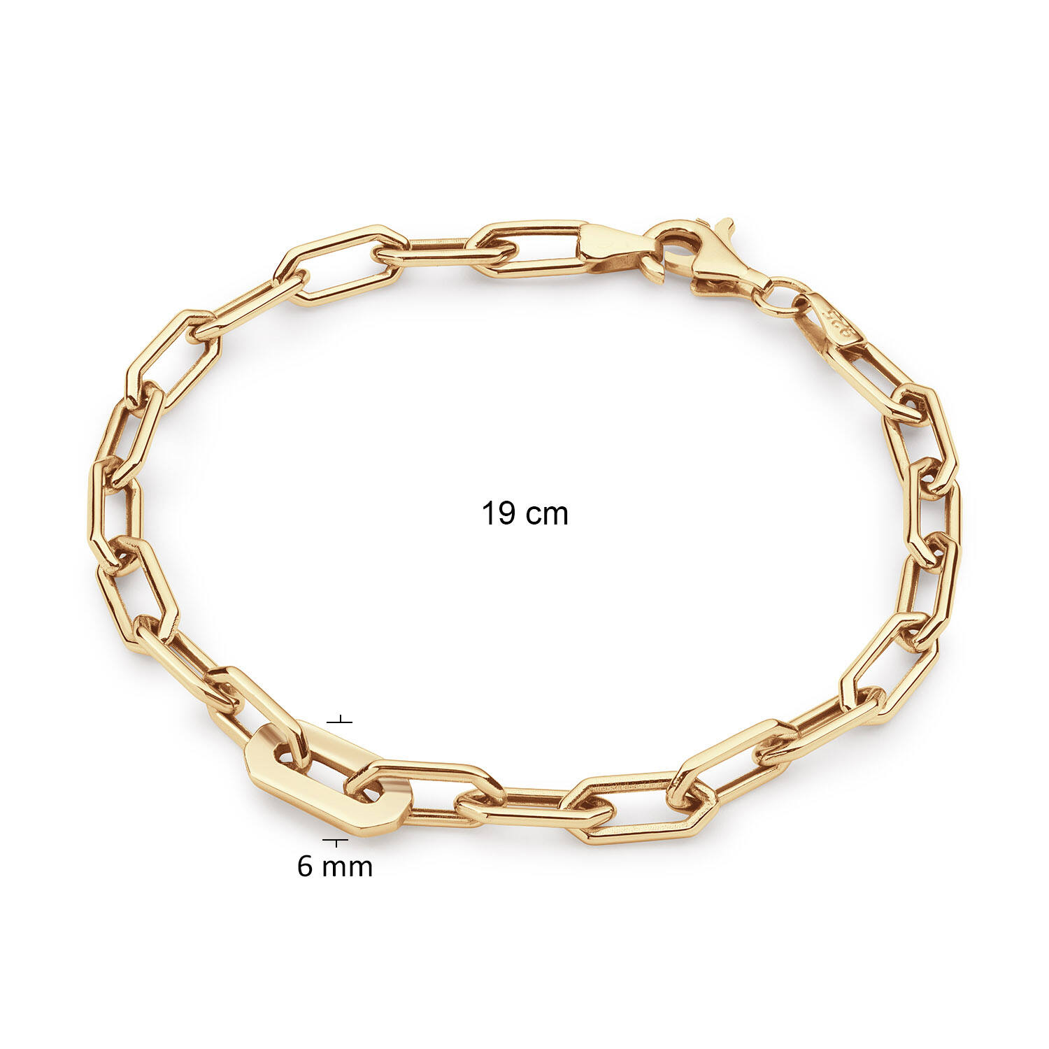  Gliederarmbänder - Anker - 6mm - 19cm