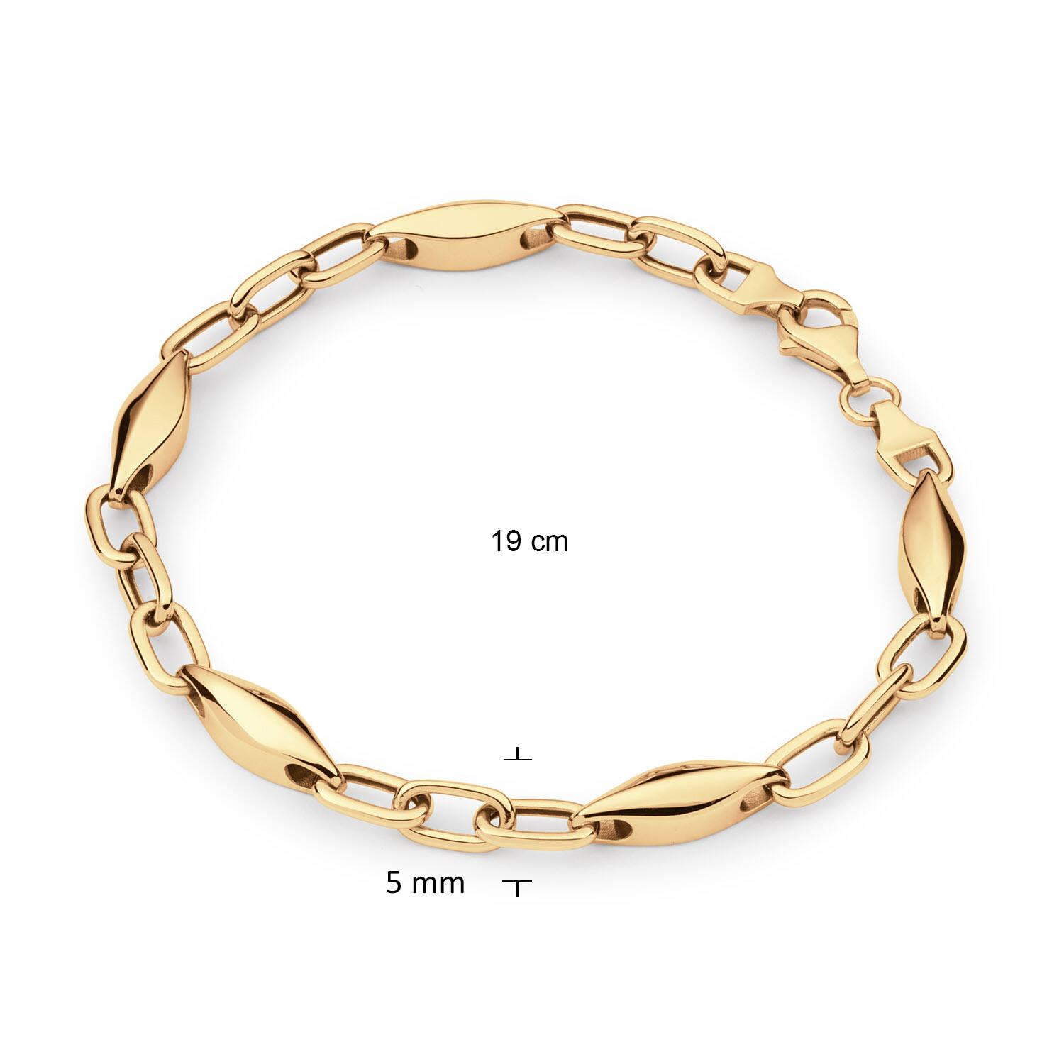  Bracelets à maillons - Maillon fantaisie - 5mm - 19cm