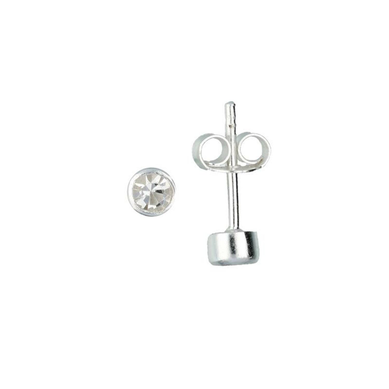  Oorstekers Zirkonia - - Ø 4mm
