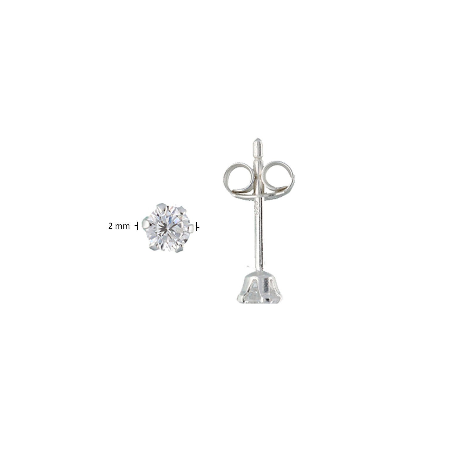  Ohrstecker Zirkonia - - Ø 2mm