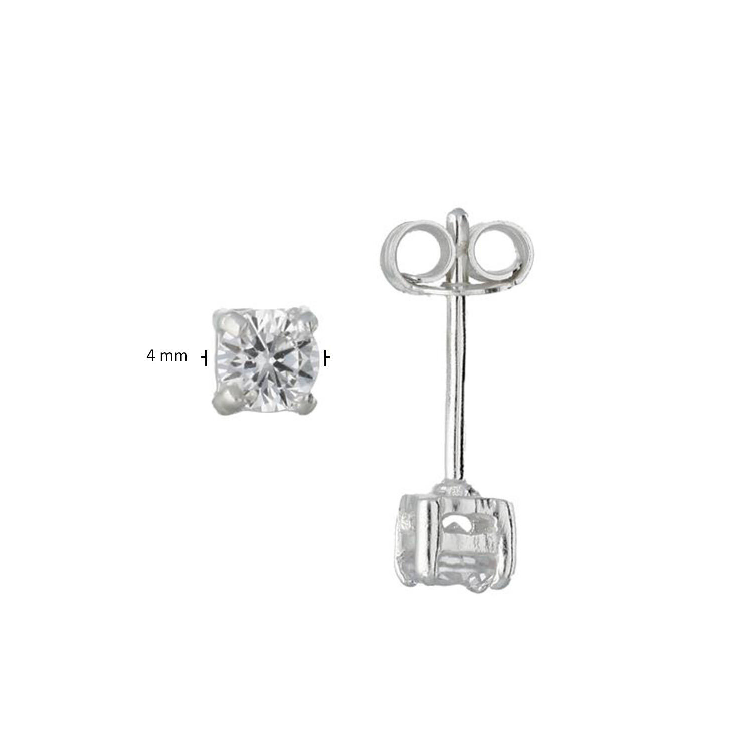  Ohrstecker Zirkonia - - Ø 4mm