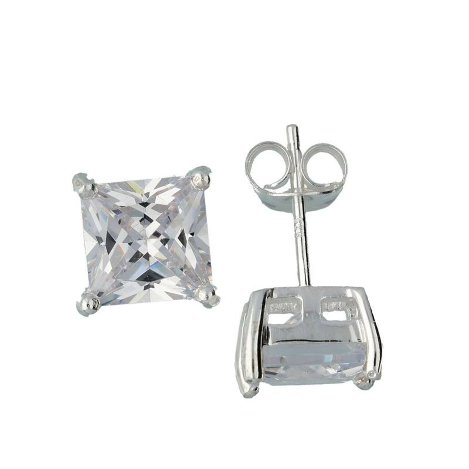  Boucles d'oreilles à puces Zircone - - Ø 8mm