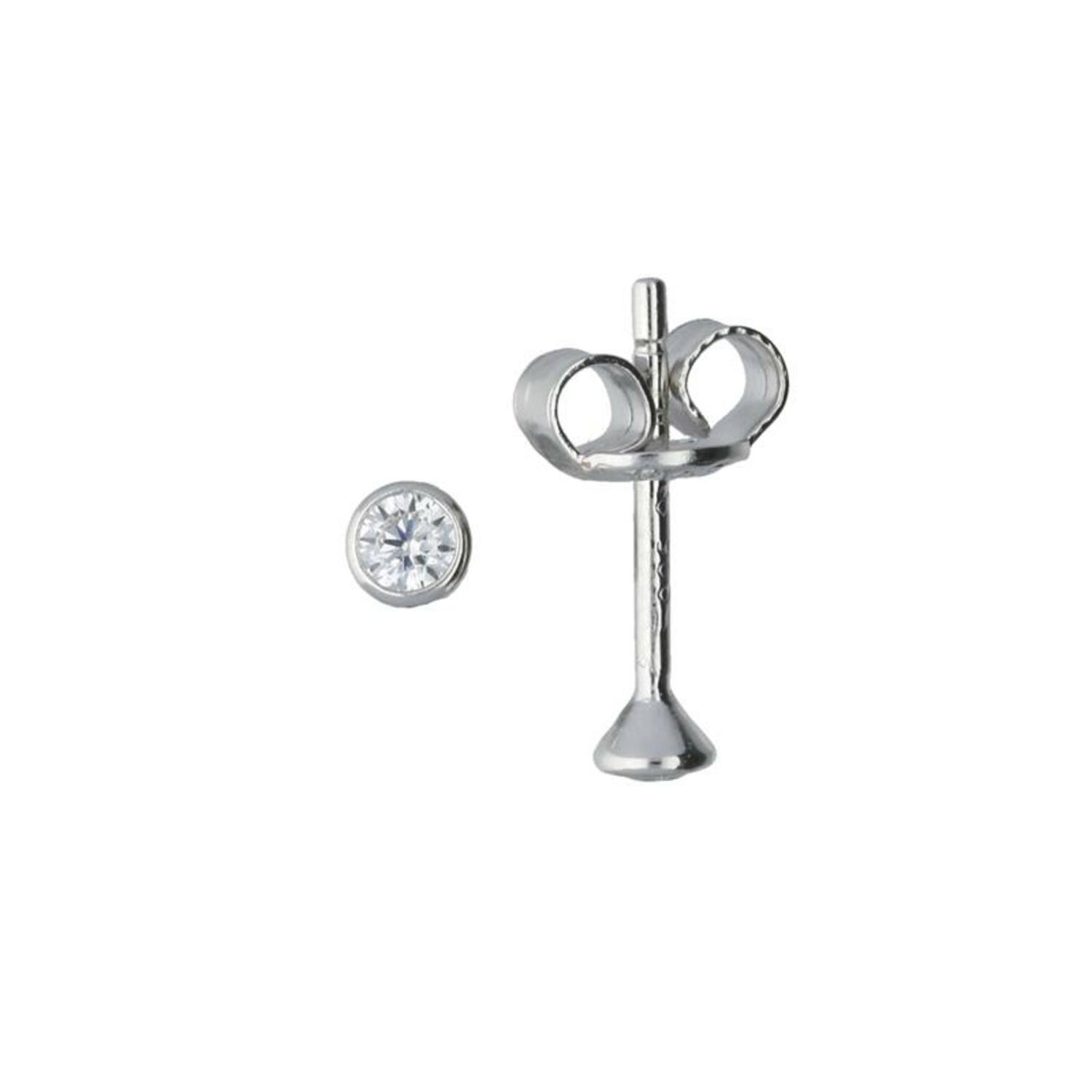  Oorstekers Zirkonia - - Ø 3mm