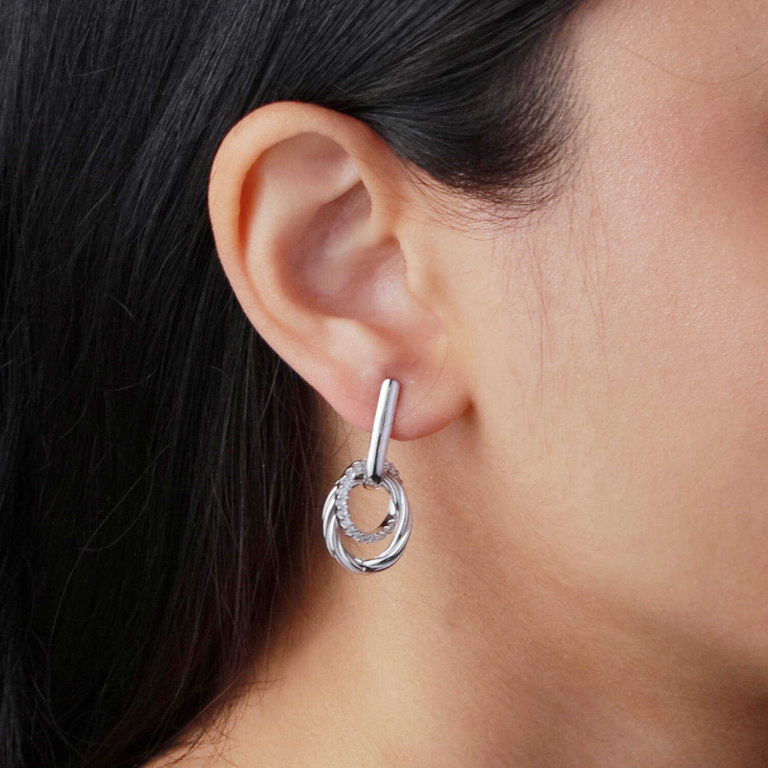  Boucles d'oreilles à puces Zircone - 