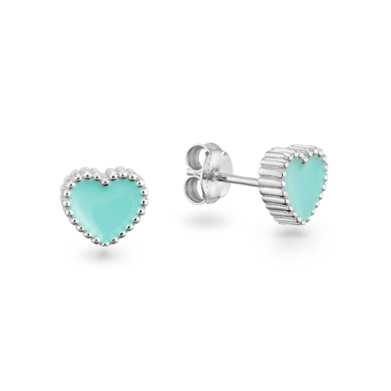  Ear studs - Heart Enamel - 