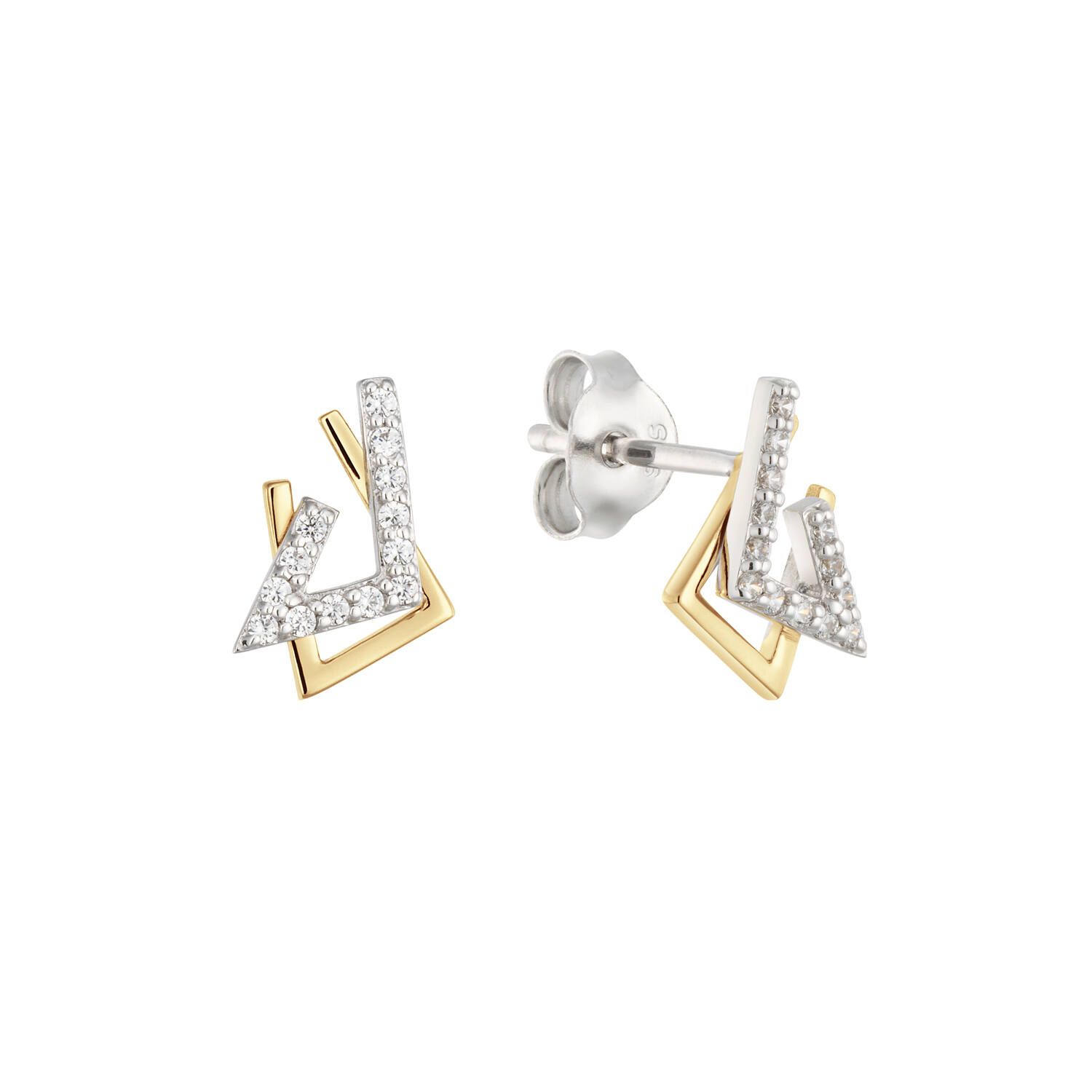  Ear studs - Triangle Zirconia - 