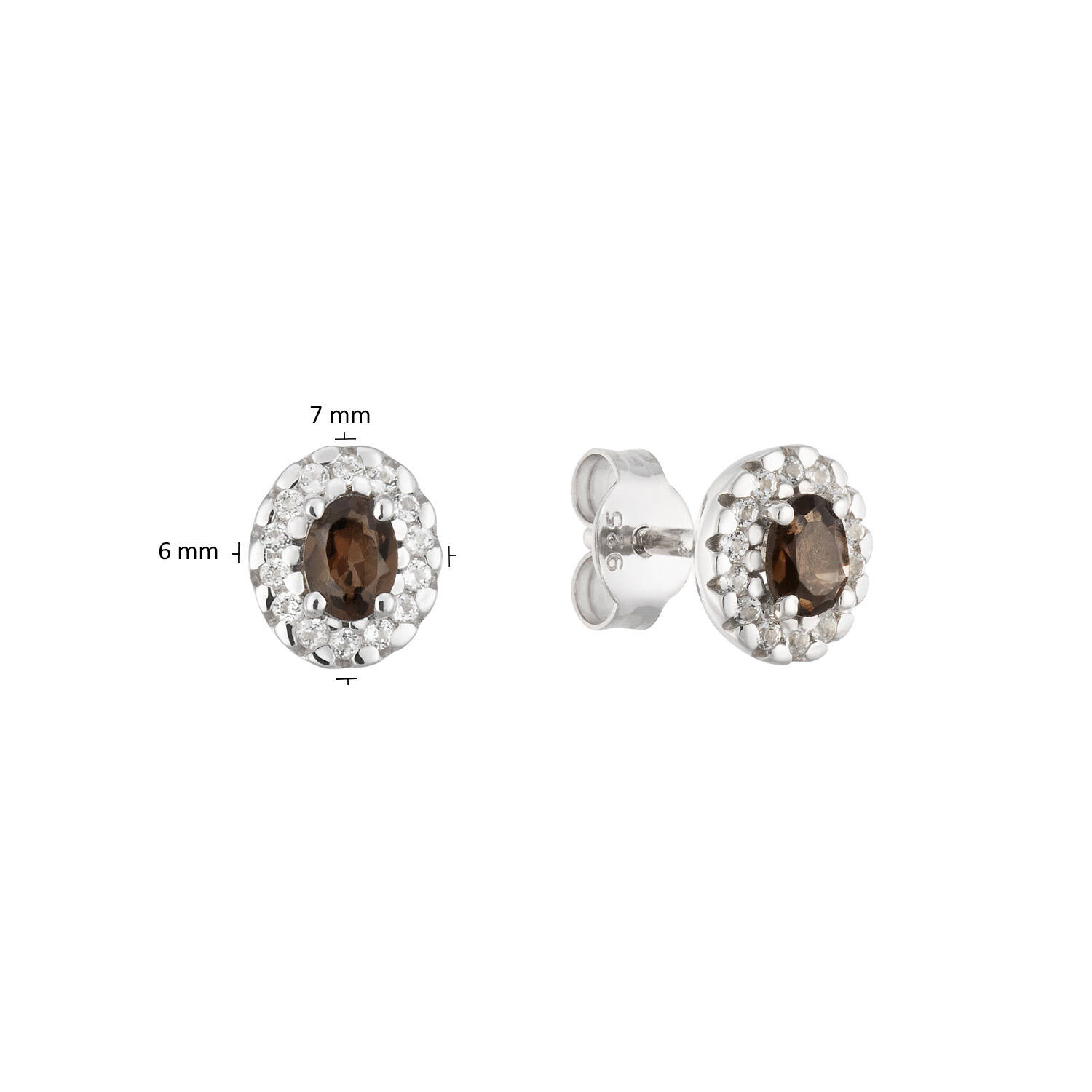  Ohrstecker - Oval Topas - 