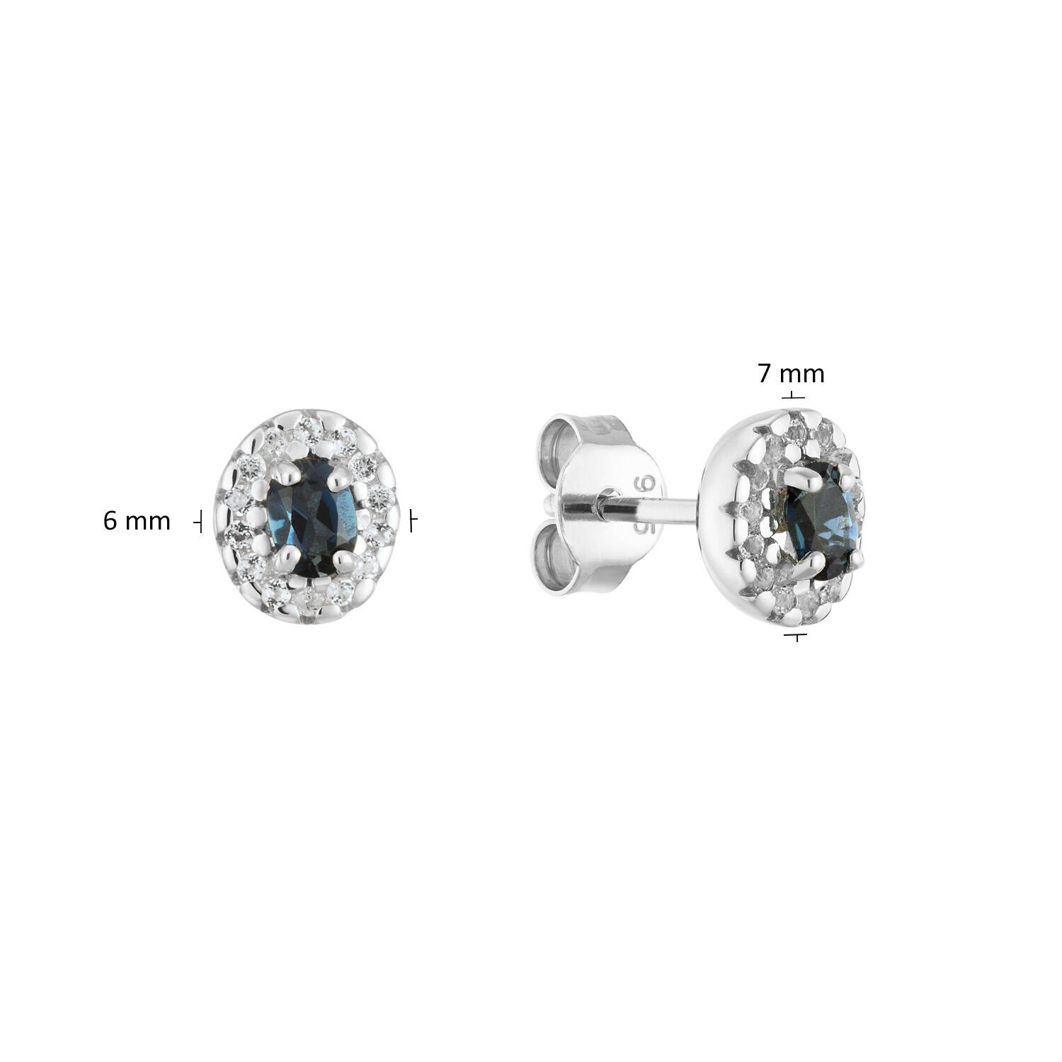  Ohrstecker - Oval Topas - 