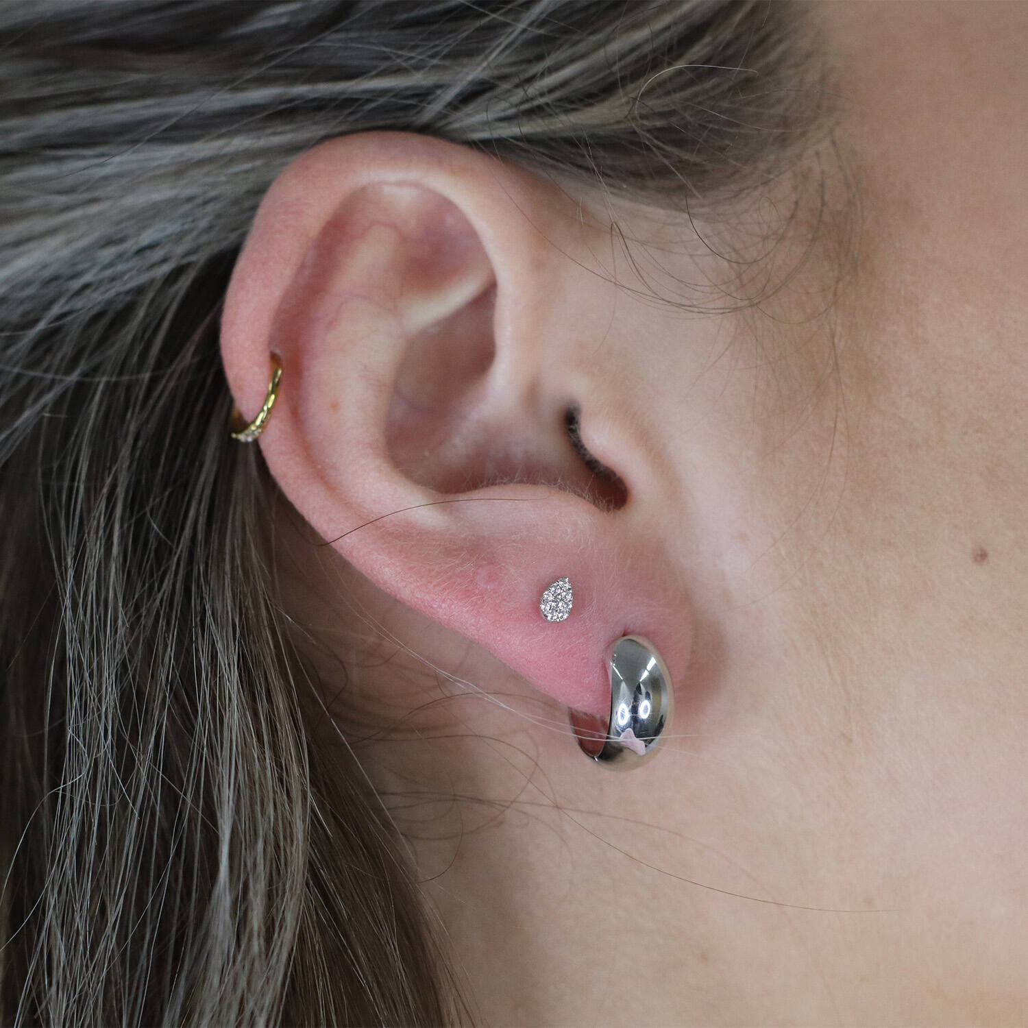 Ear studs - Drop Zirconia - 