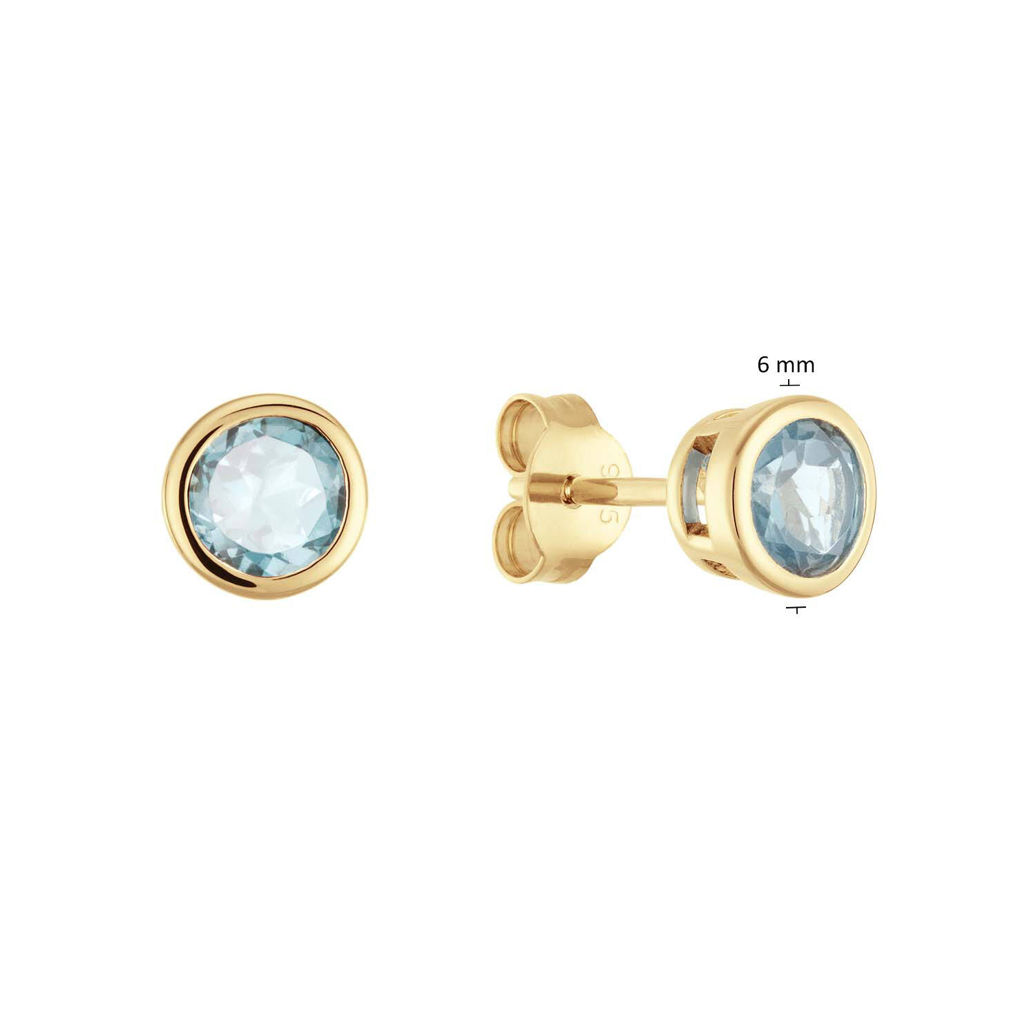  Ear studs - Round Topaz - 