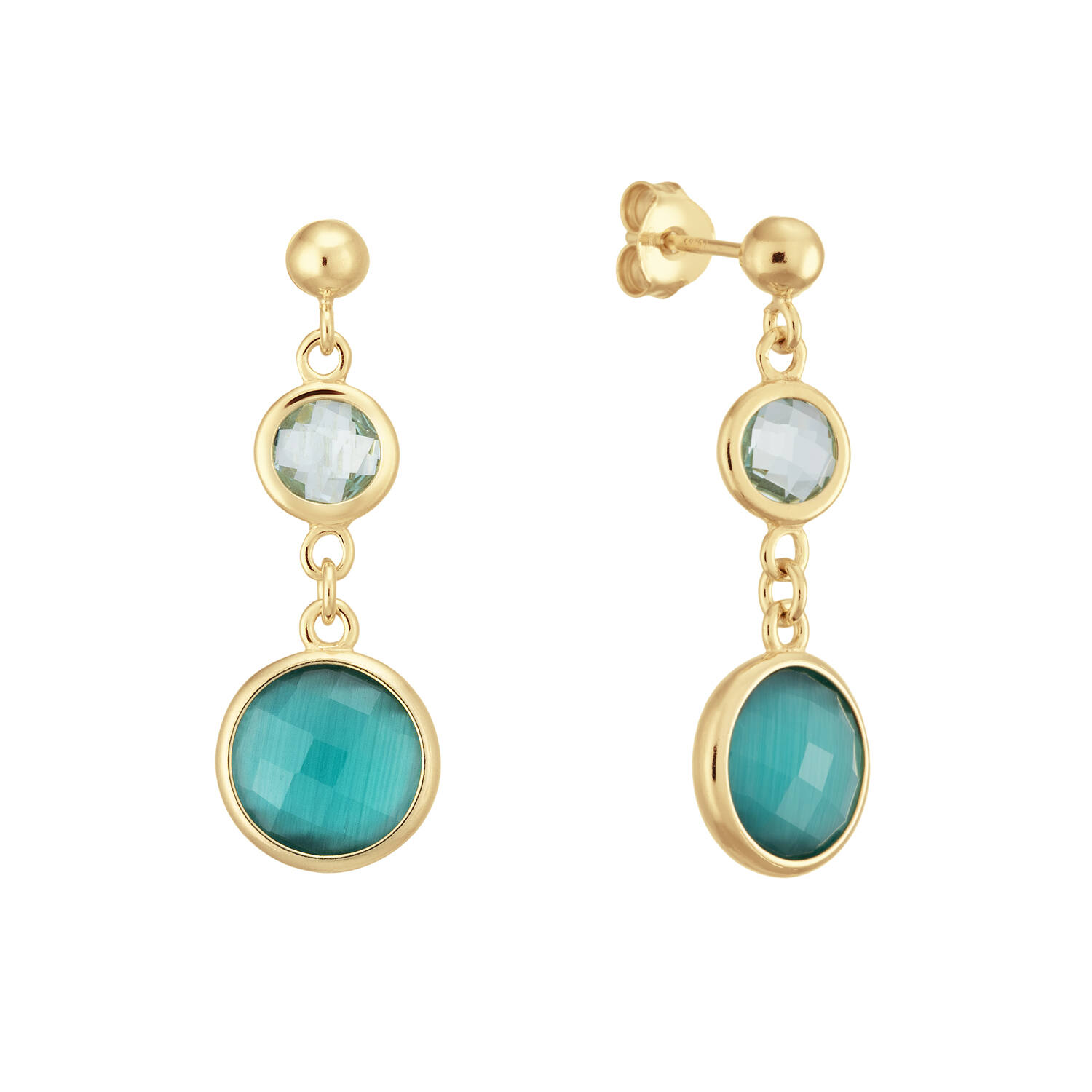  Colors from Nature - Boucles d'oreilles à puces Pierre de couleur - 