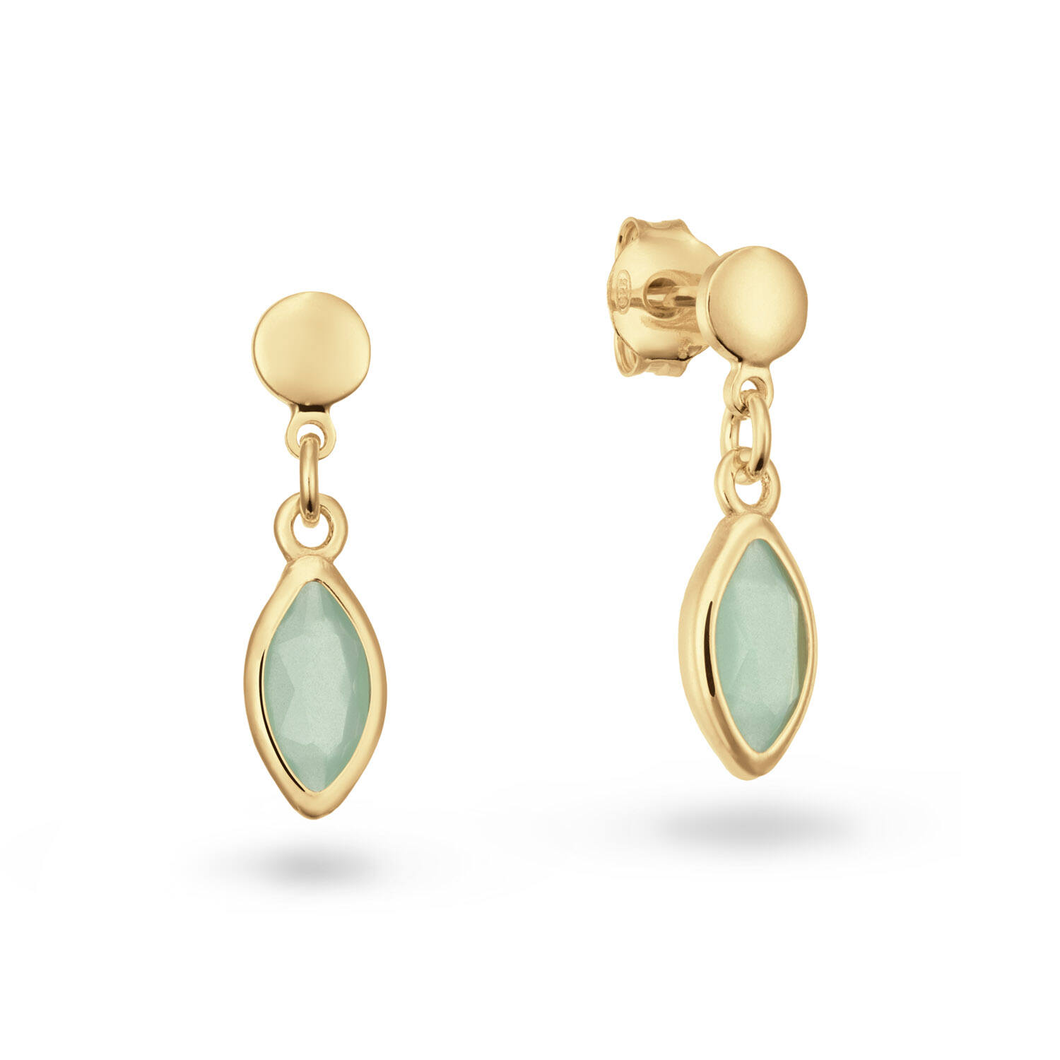  Colors from Nature - Boucles d'oreilles à puces - Ovale Pierre de couleur - 