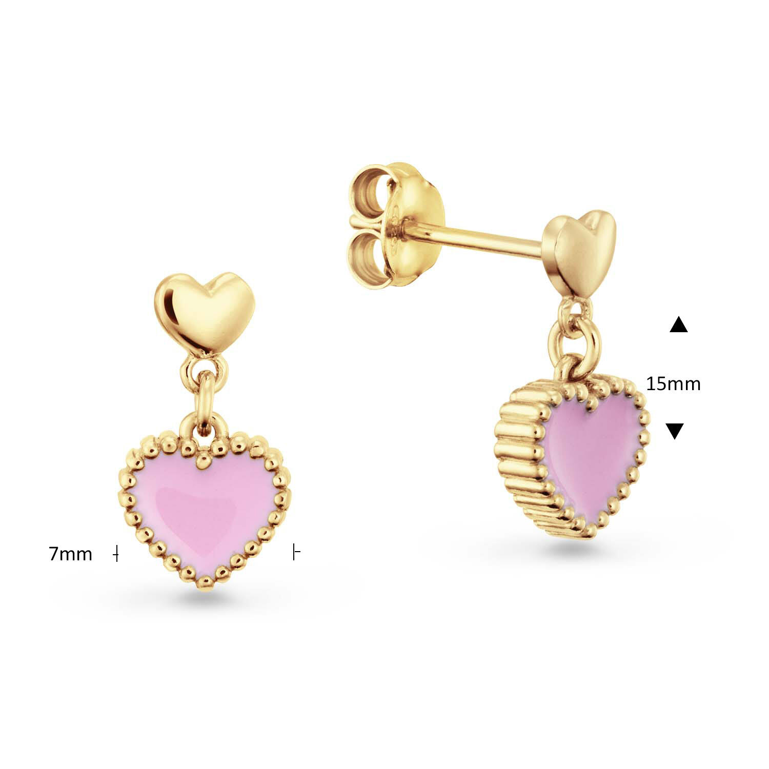  Ear studs - Heart Enamel - 