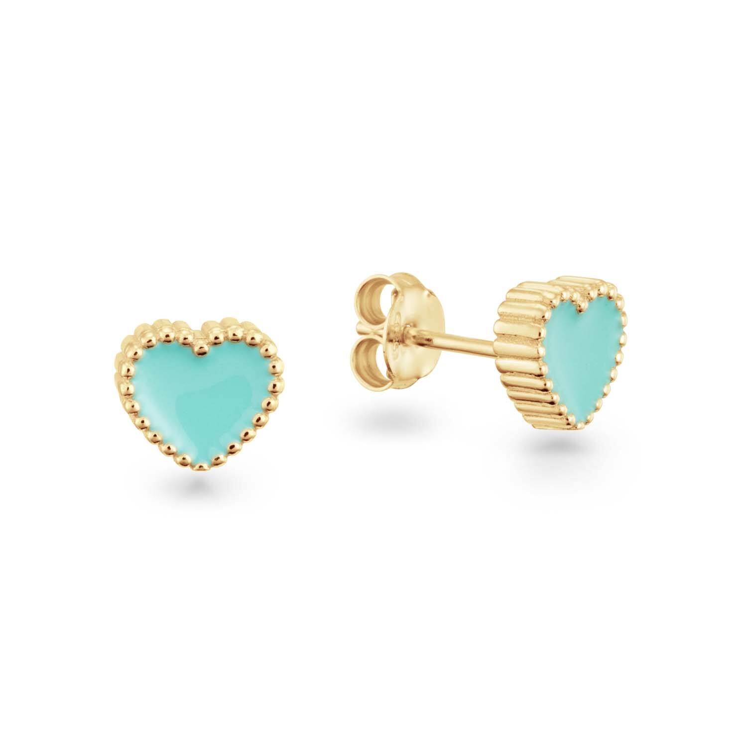  Ear studs - Heart Enamel - 