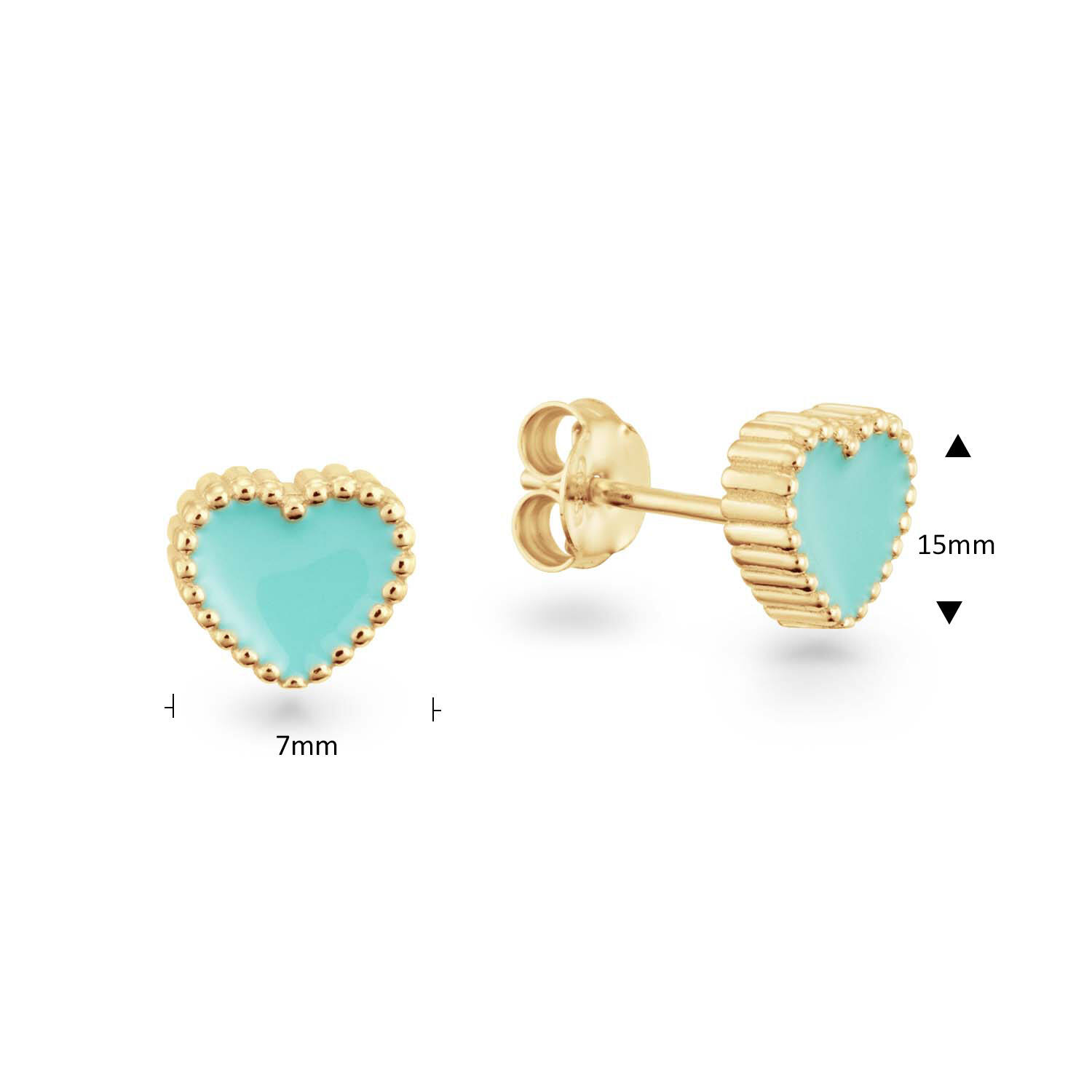  Ear studs - Heart Enamel - 