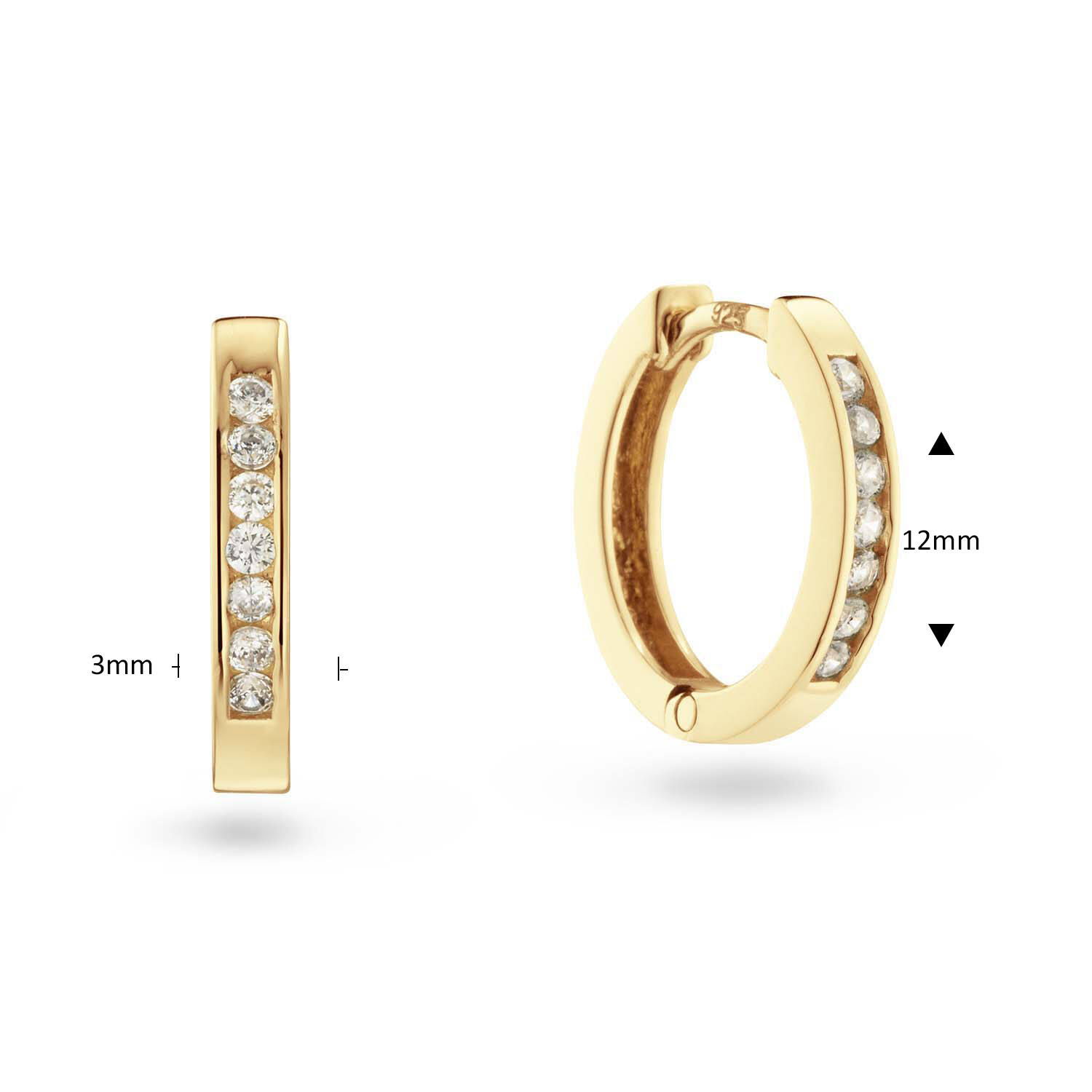  Ohrringe mit Clipverschluss - Premium Hoops - Ø 12mm