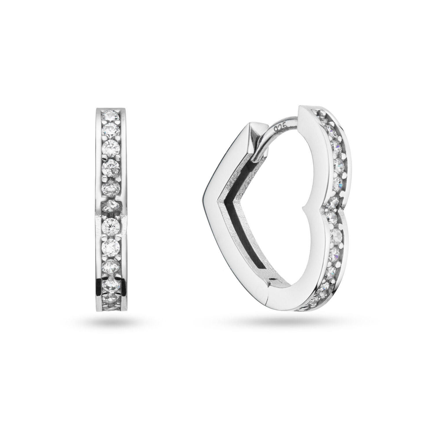  Ohrringe mit Clipverschluss - Premium Hoops - Herz