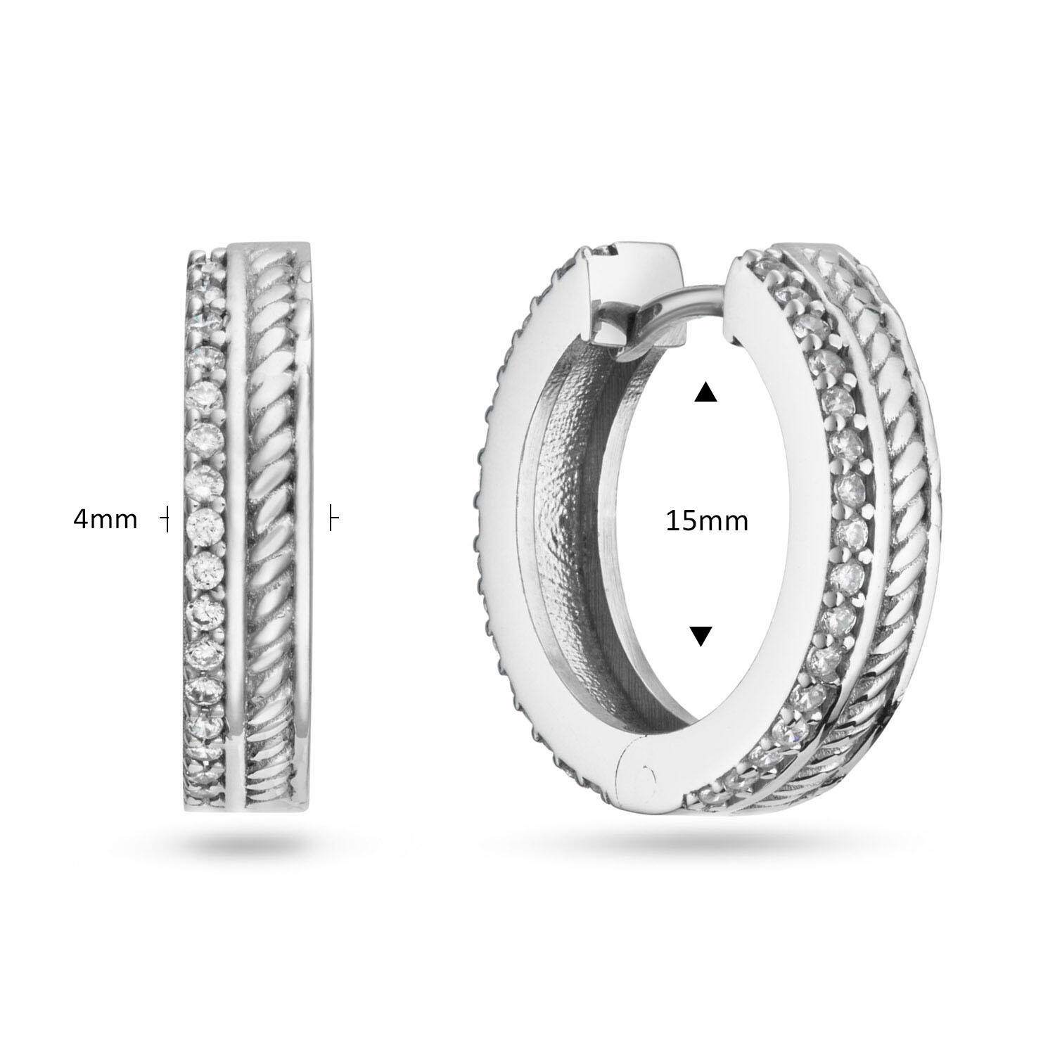  Earrings with folding clasp - Premium Hoops