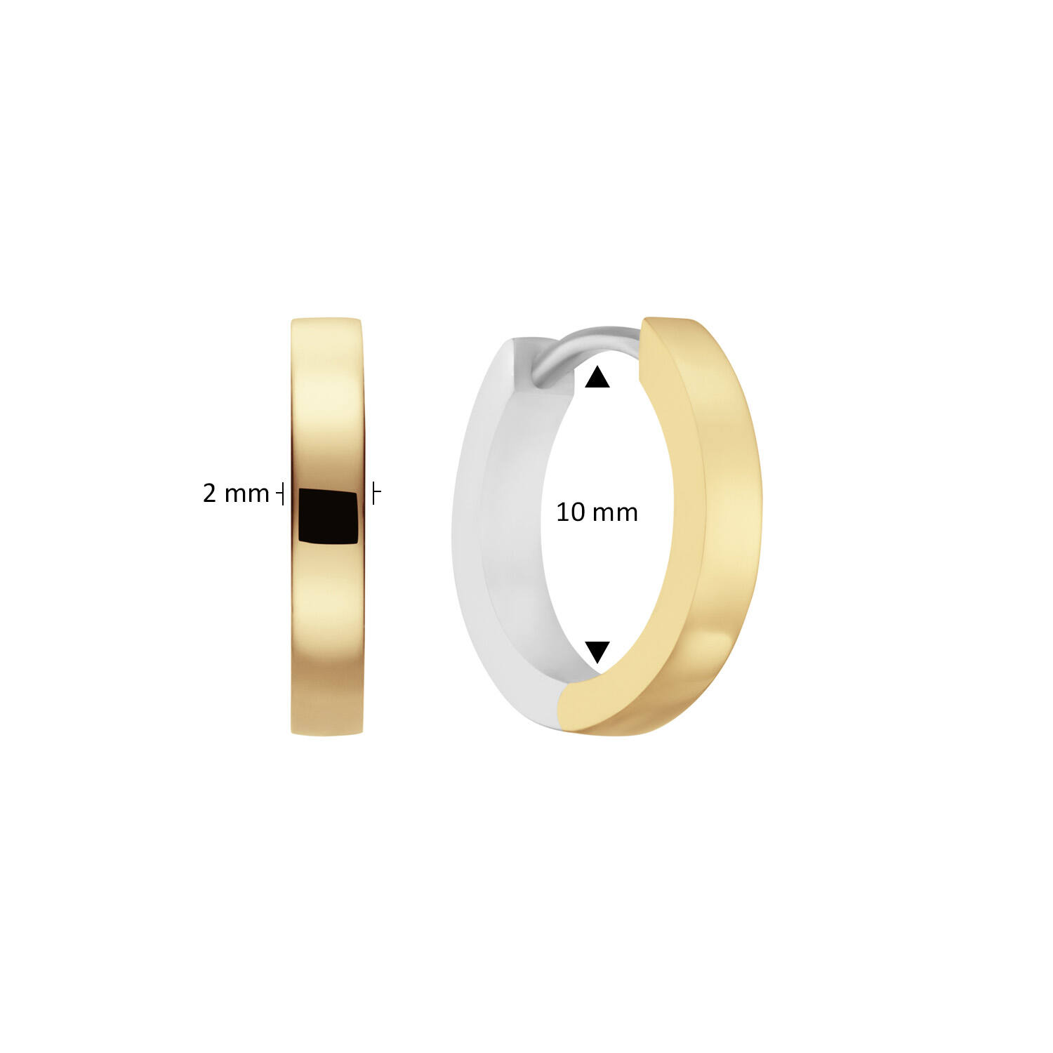  Earrings with folding clasp - Premium Hoops - Ø 10mm